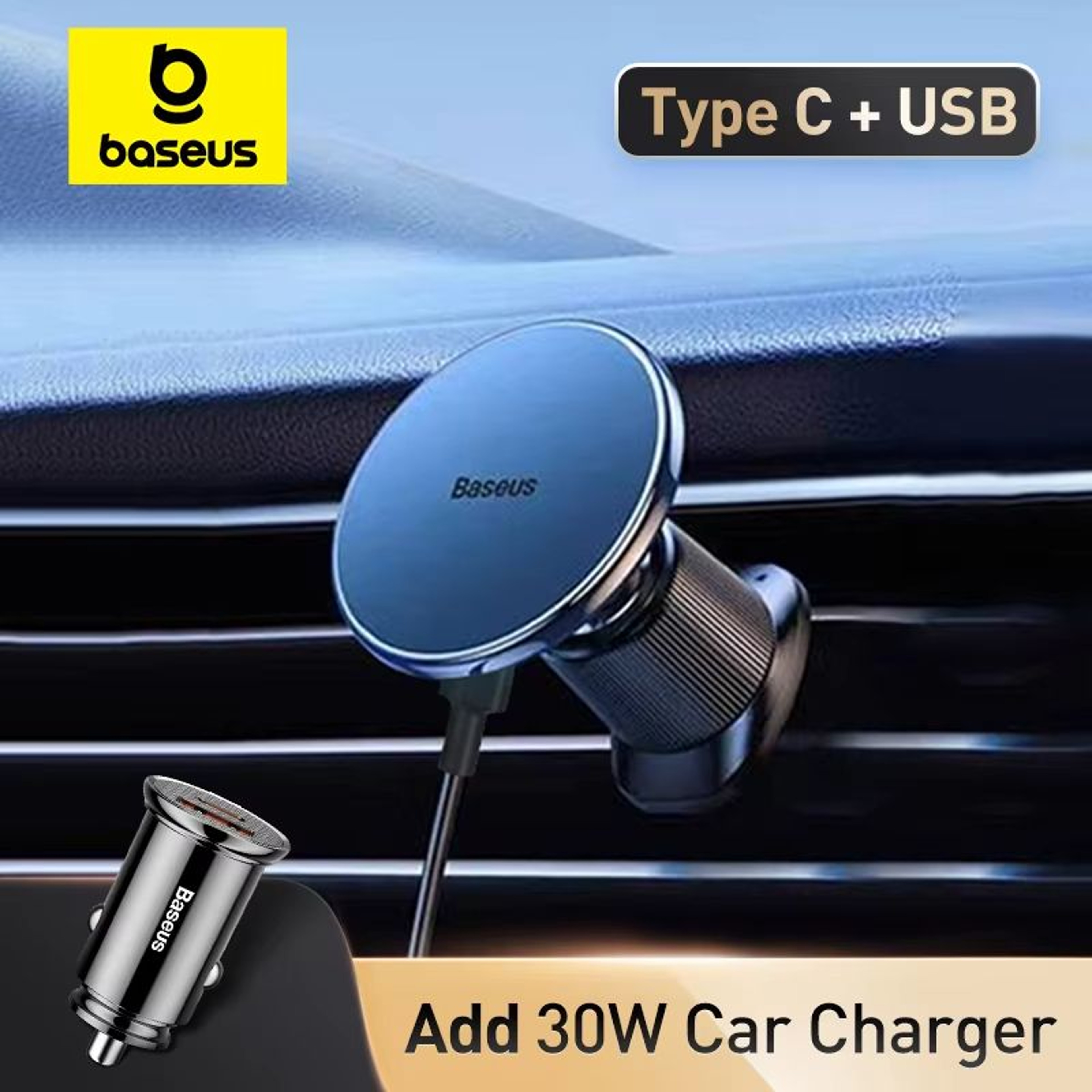 Baseus Magnetic Wireless Car Charger  15W Fast Charging Phone Mount For IPhone 16151413 8