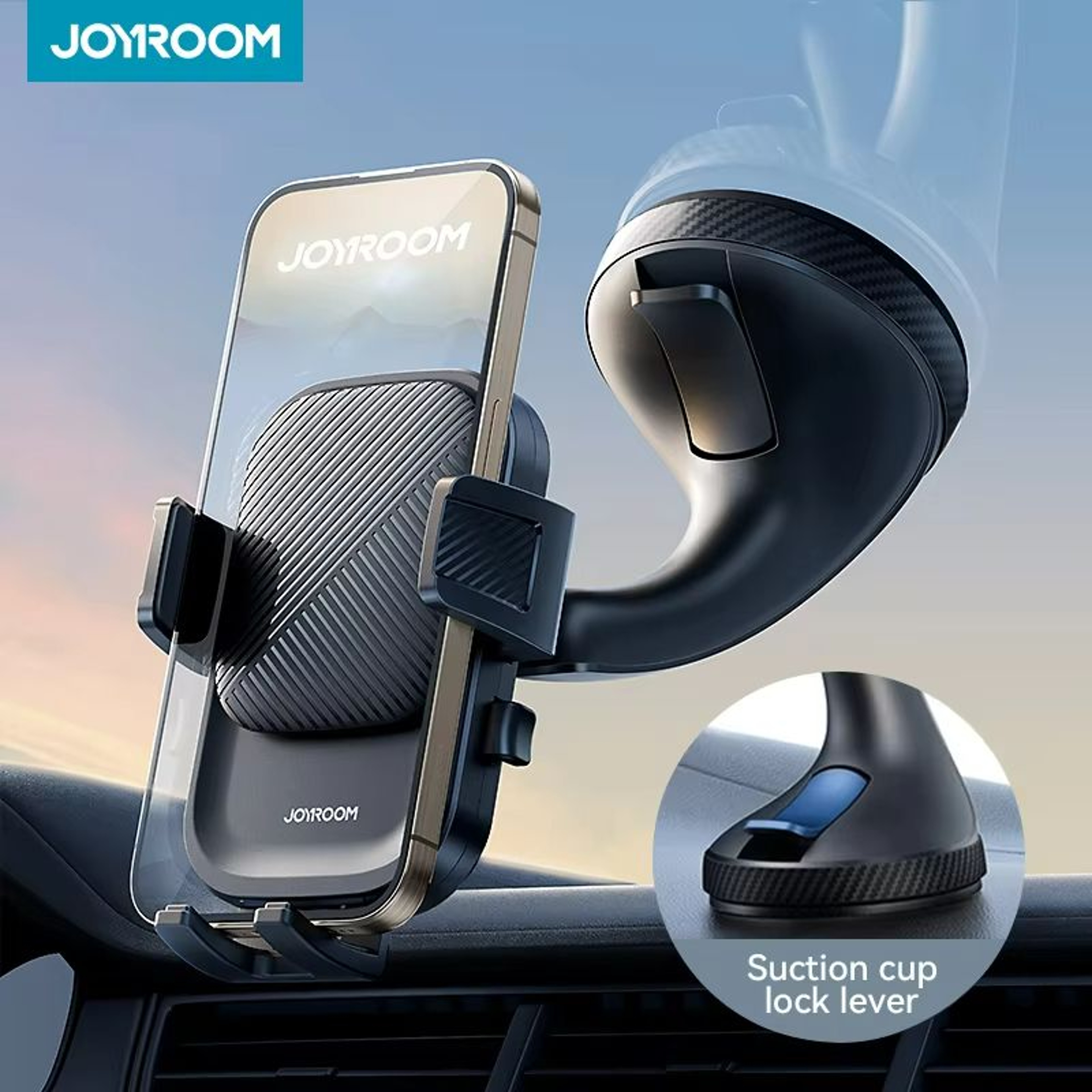 Joyroom Car Phone Holder Mount  Strong Suction HandsFree Cell Phone Mount For Dashboard  Windshield 0