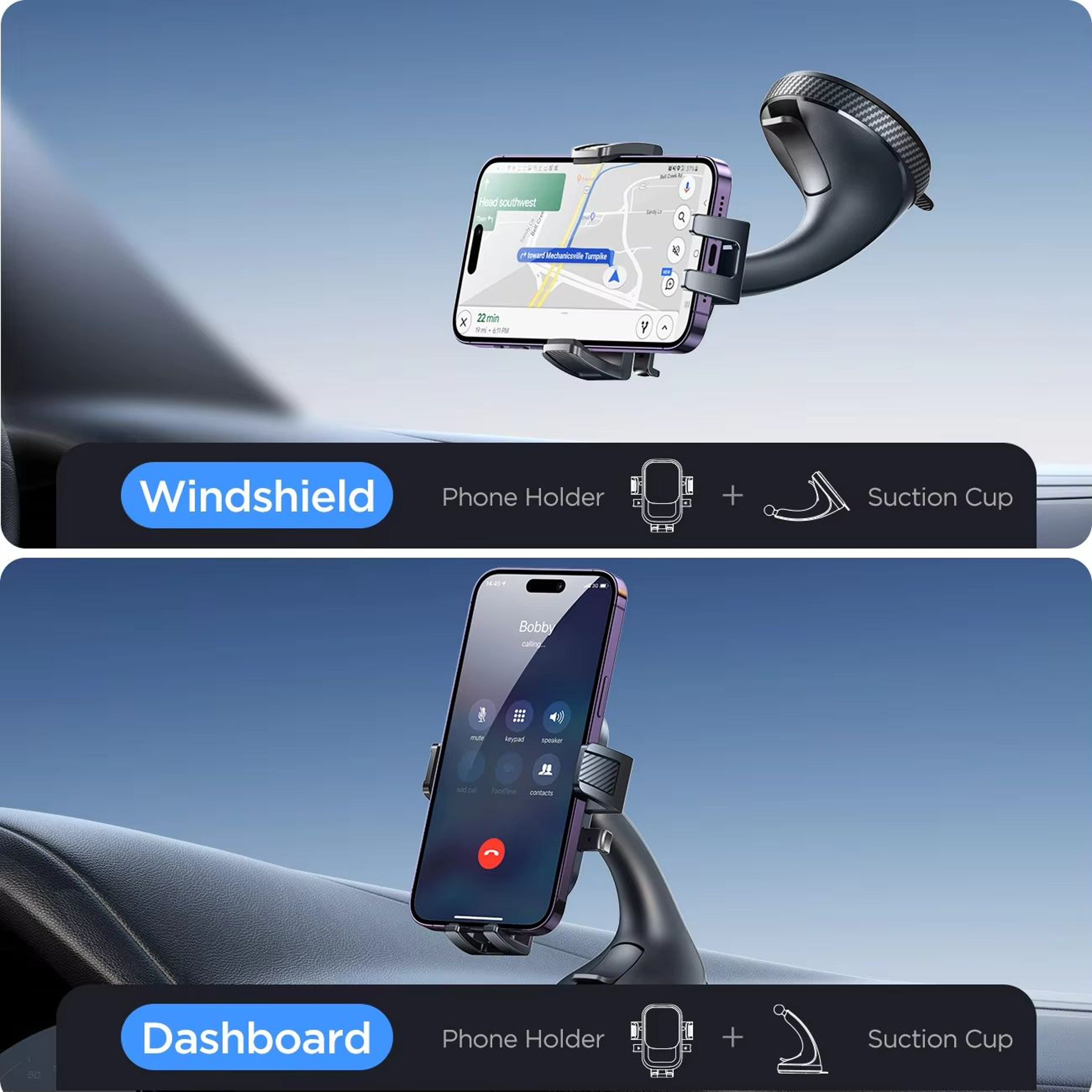 Joyroom Car Phone Holder Mount  Strong Suction HandsFree Cell Phone Mount For Dashboard  Windshield 5