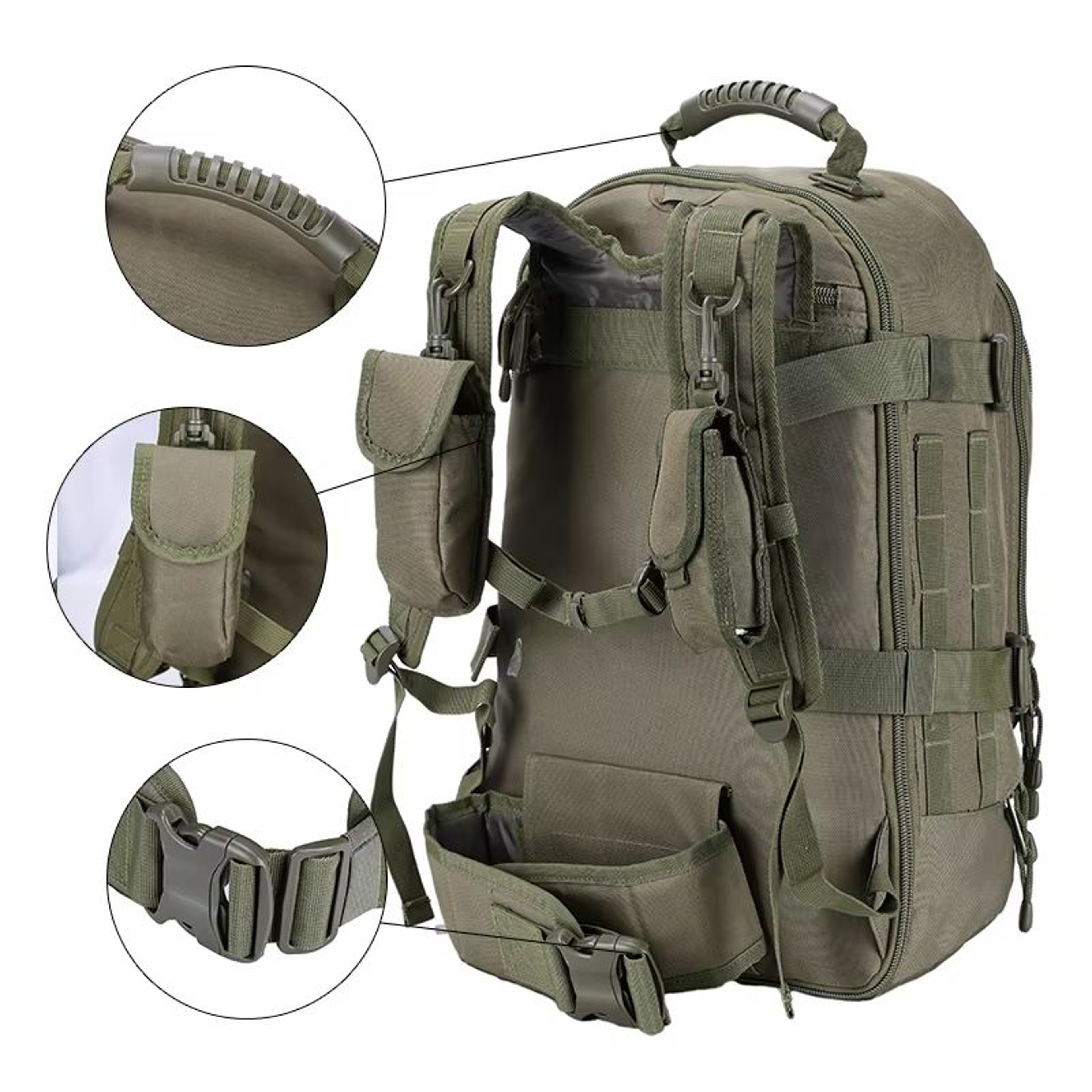 60L Tactical Backpack For Men  Expandable Military Hiking And Camping Rucksack 3