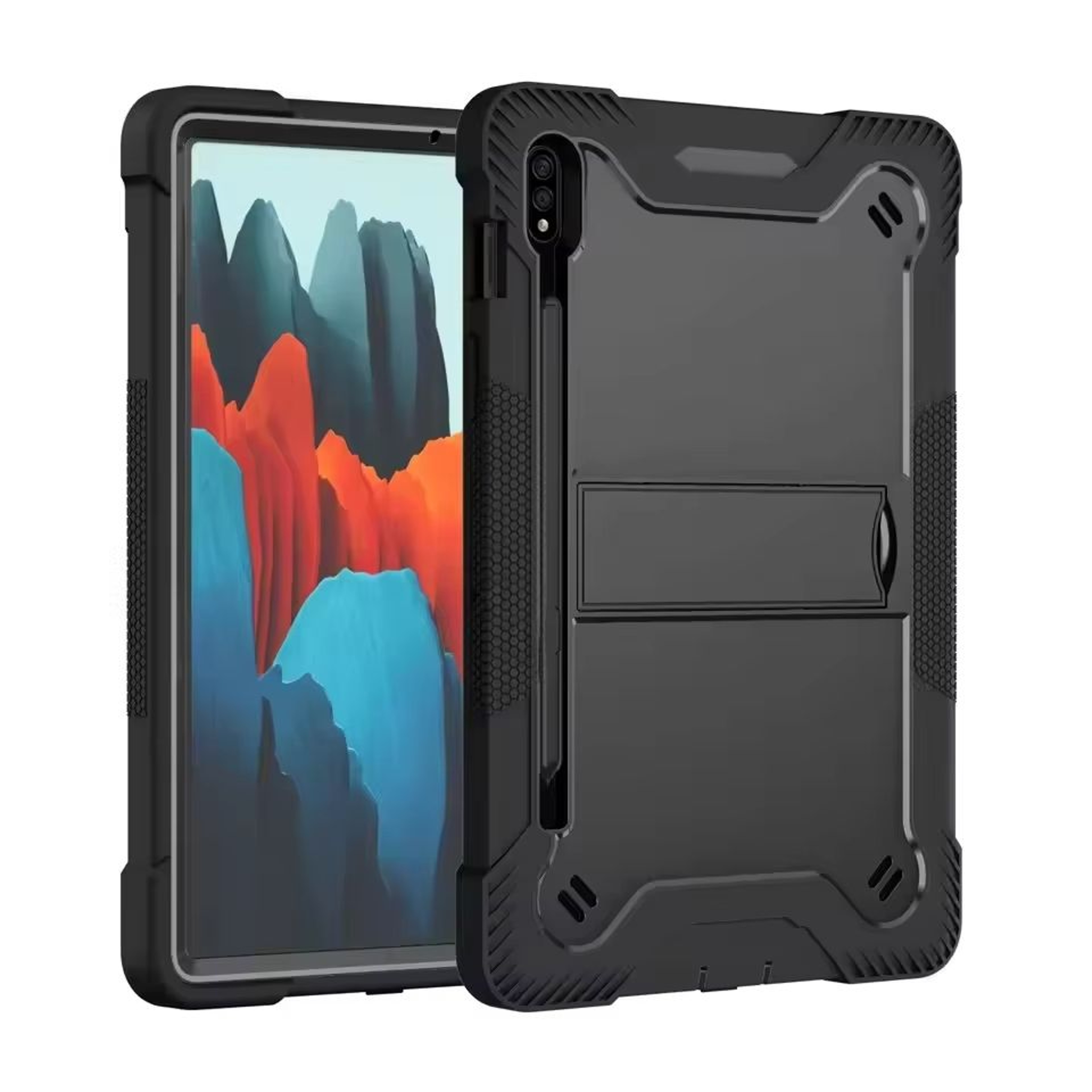 Heavy Duty Armor Case For Samsung Galaxy Tab  Rugged Shockproof PC  Silicone Hybrid Cover For Kids  1