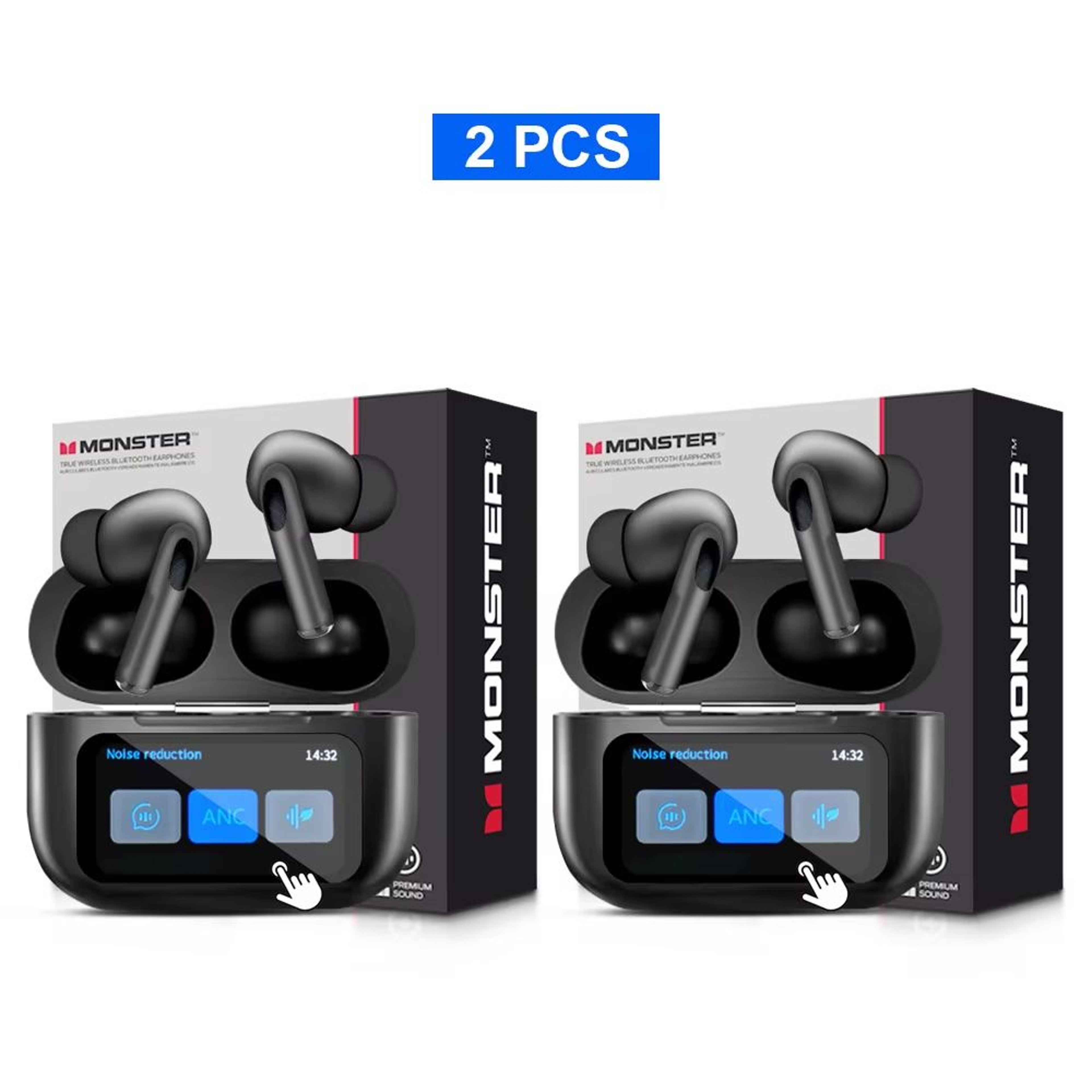 Monster TWS Wireless Bluetooth Earbuds  HD Stereo Sound Sports InEar Headphones With Charging Case  18