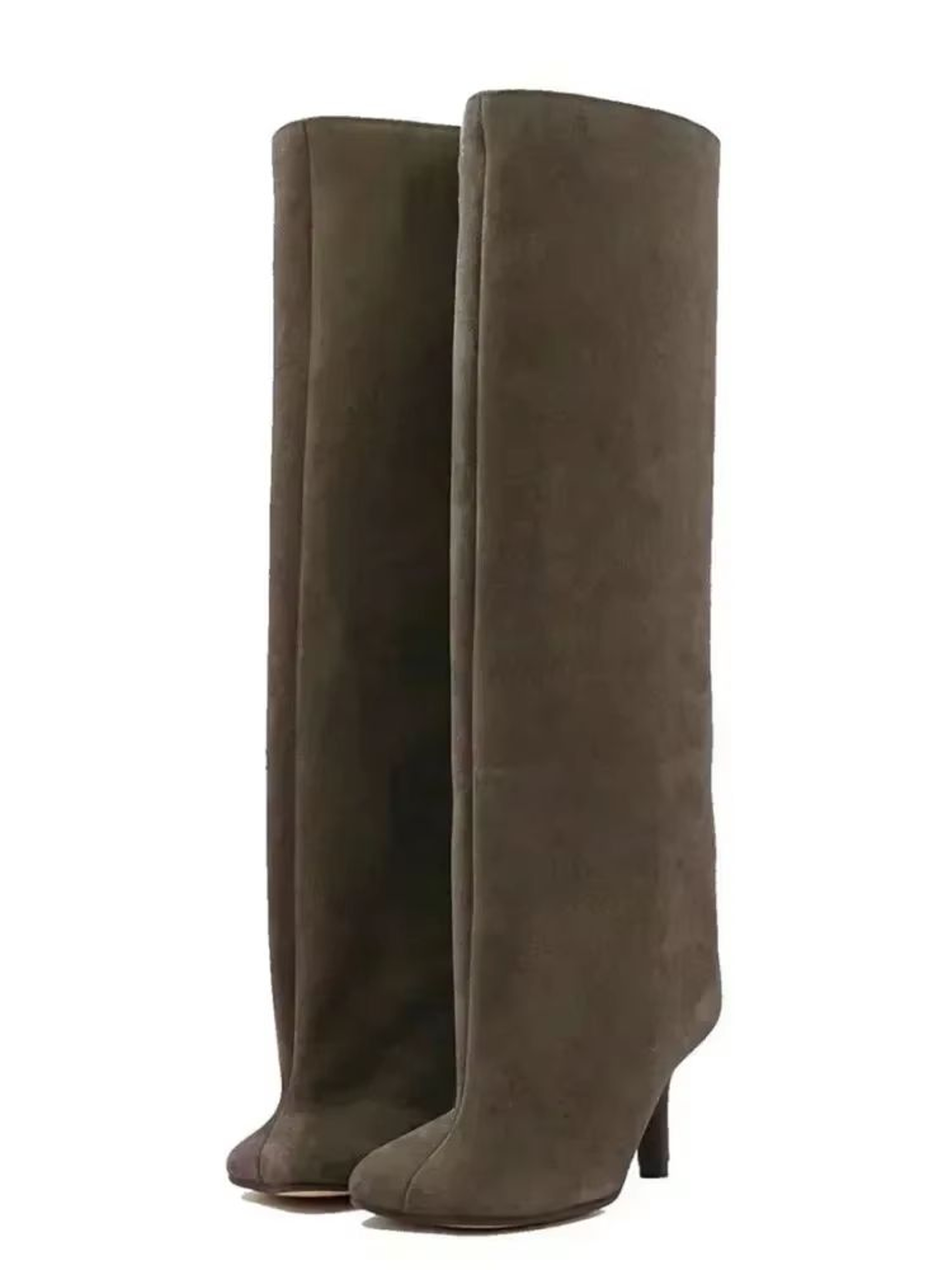 Autumn Winter Womens Knee High Boots  6cm Slim High Heels Round Toe Fashion Long Boots KnightInspir