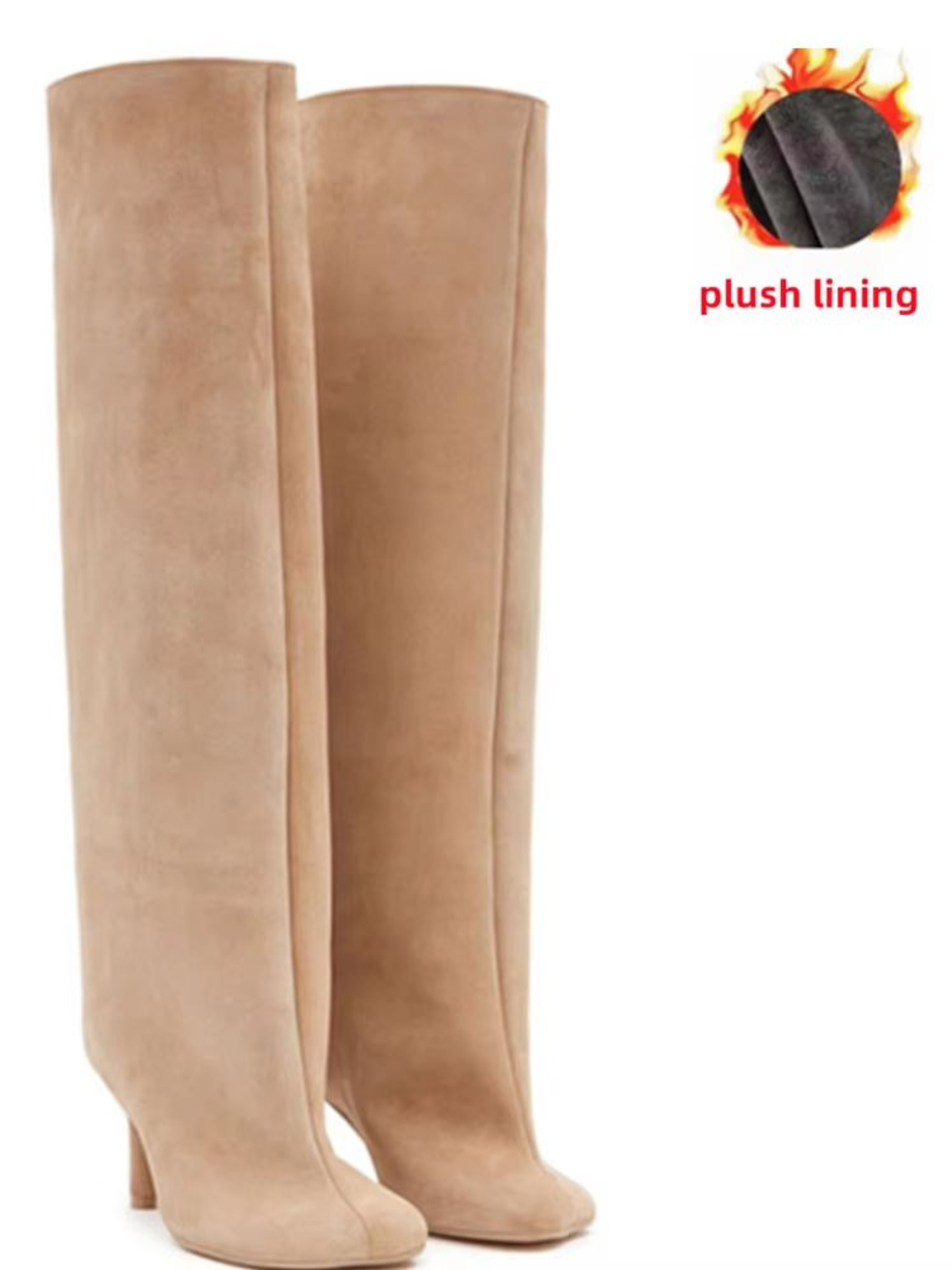 Autumn Winter Womens Knee High Boots  6cm Slim High Heels Round Toe Fashion Long Boots KnightInspir
