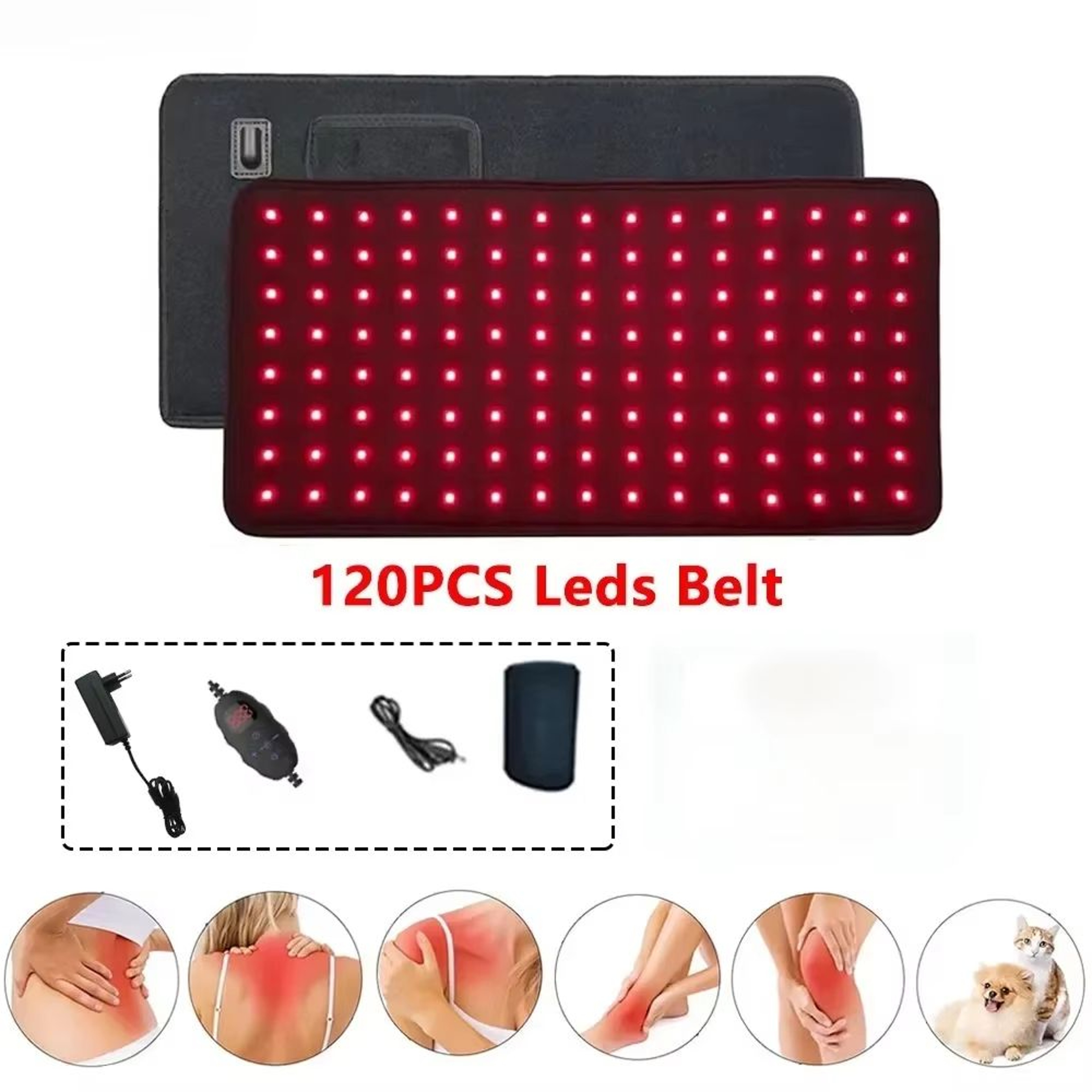 Infrared Red Light Therapy Belt  120 LED 660nm  850nm Pad For Pain Relief Muscle Recovery  Fatigue  0