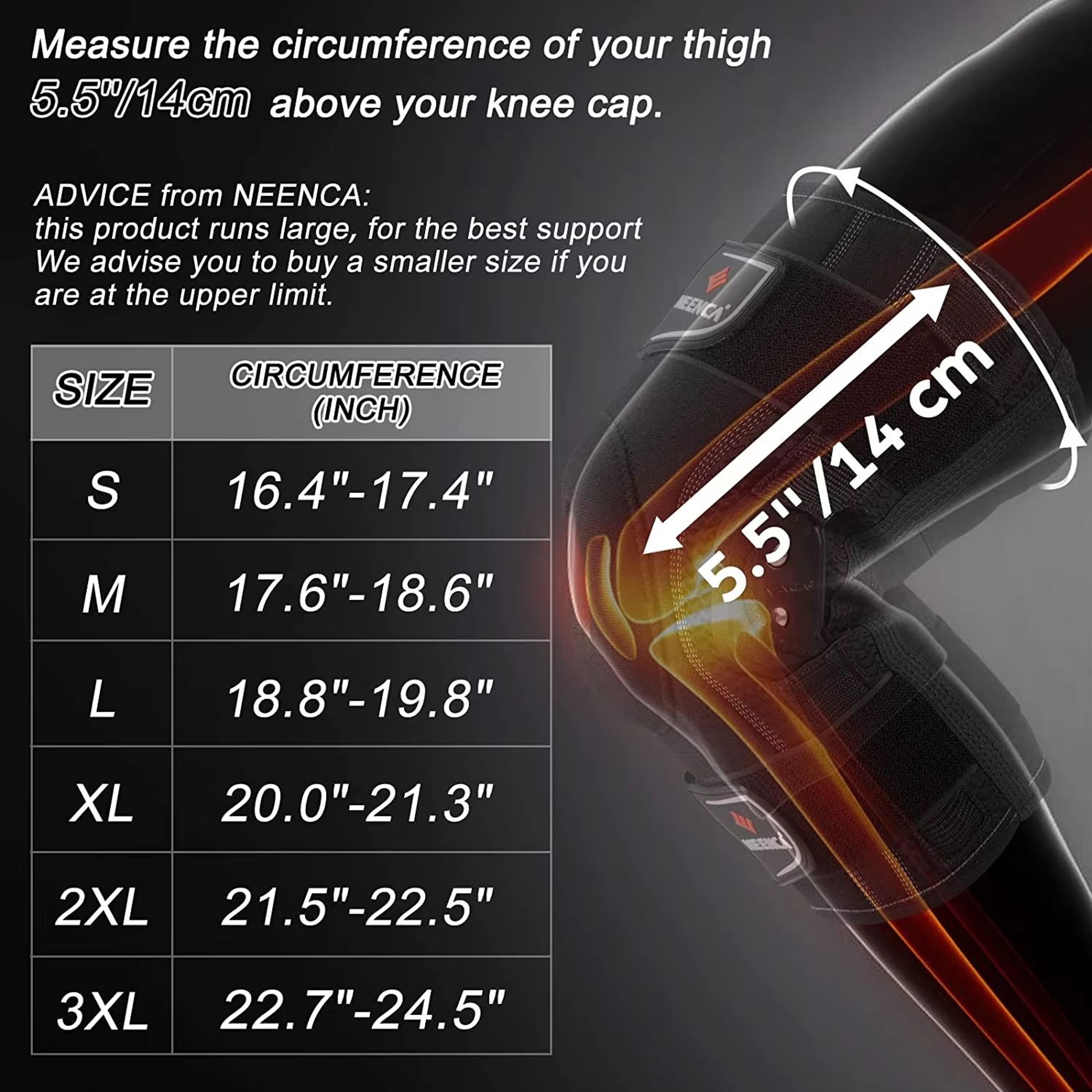 NEENCA Hinged Knee Brace  Stabilizing Support For ACL Meniscus Tear Arthritis  Joint Pain Relief 5