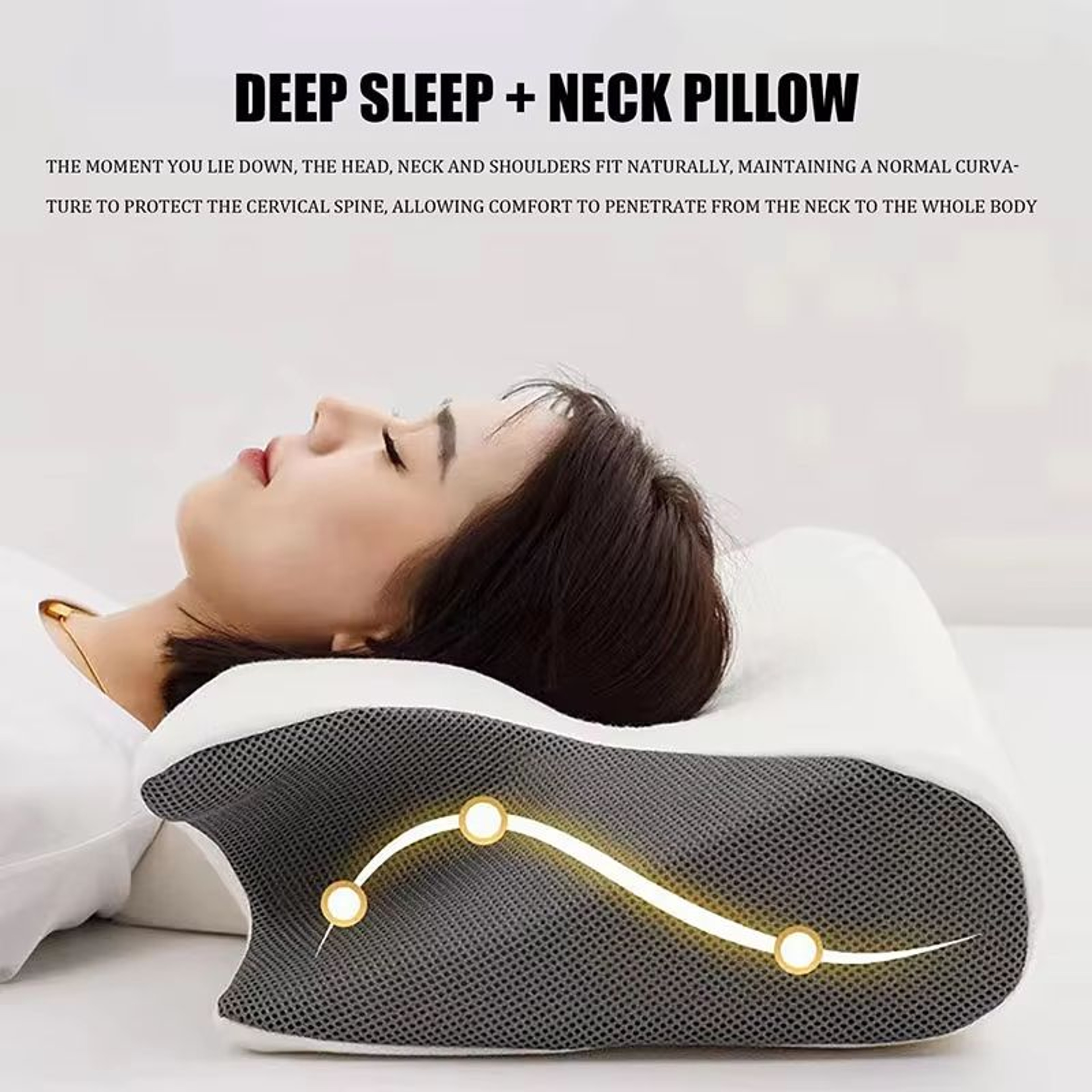 Memory Foam Side Sleeper Pillow  Slow Rebound Cervical Support Pillow For Neck  Spine Alignment 0