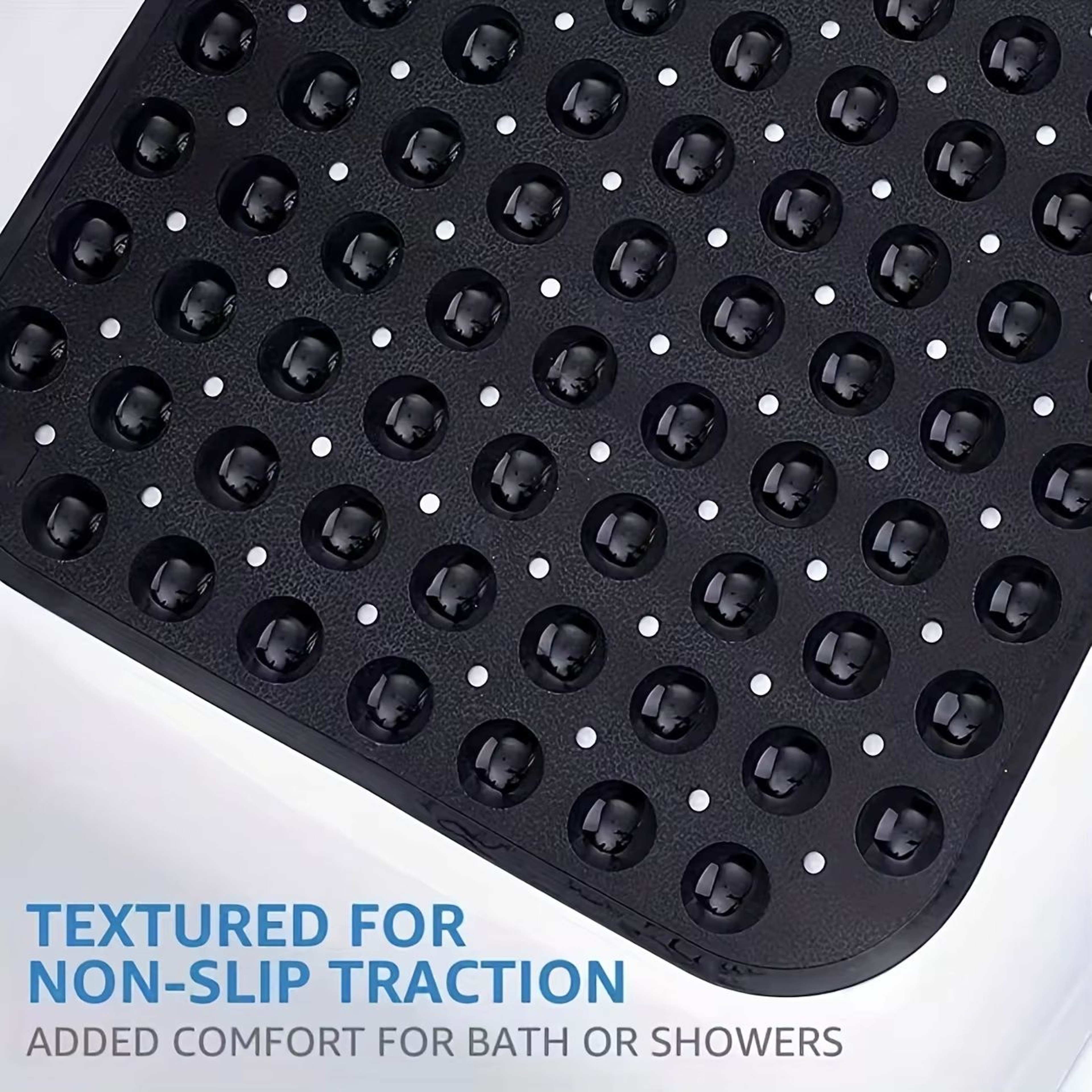 NonSlip Shower Mat  Machine Washable Bathtub Mat With Drain Holes  Suction Cups For Bathroom Safety 1