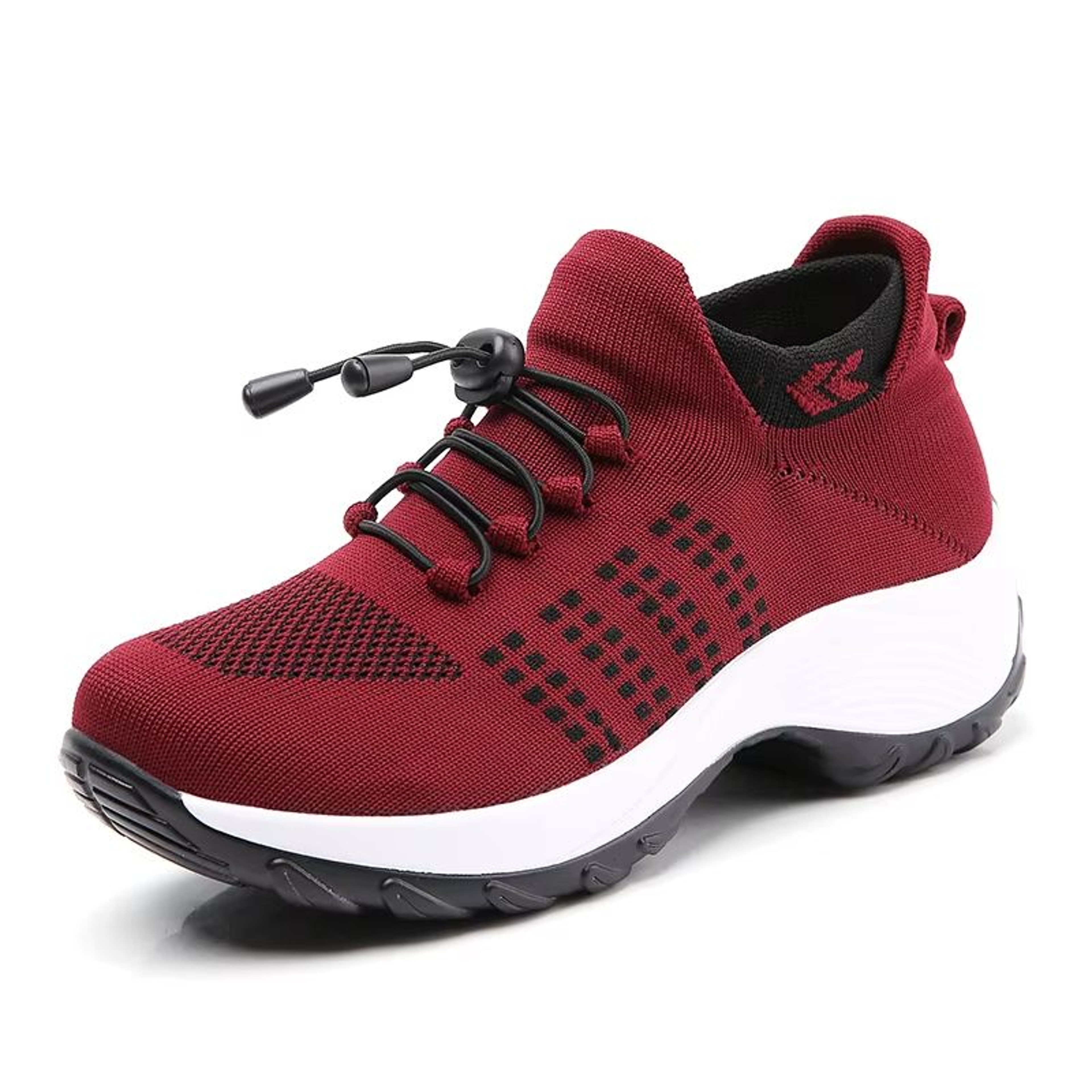 Womens Walking Sock Sneakers  Breathable Fly Weave Trainers With NonSlip Platform Sole 6
