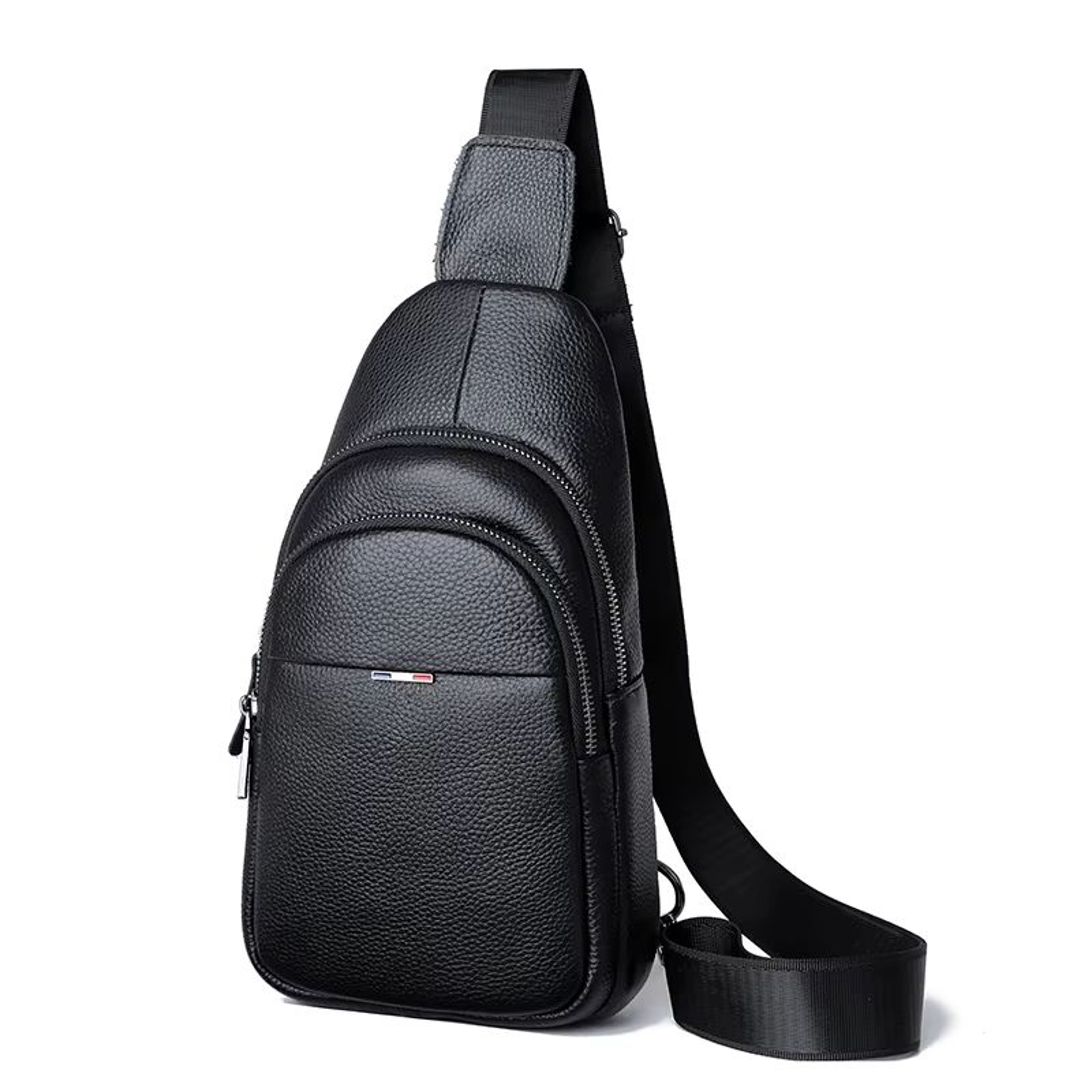 100 Genuine Leather Mens Chest Bag  Casual Crossbody Shoulder Messenger Bag For Daily  Travel Use 6