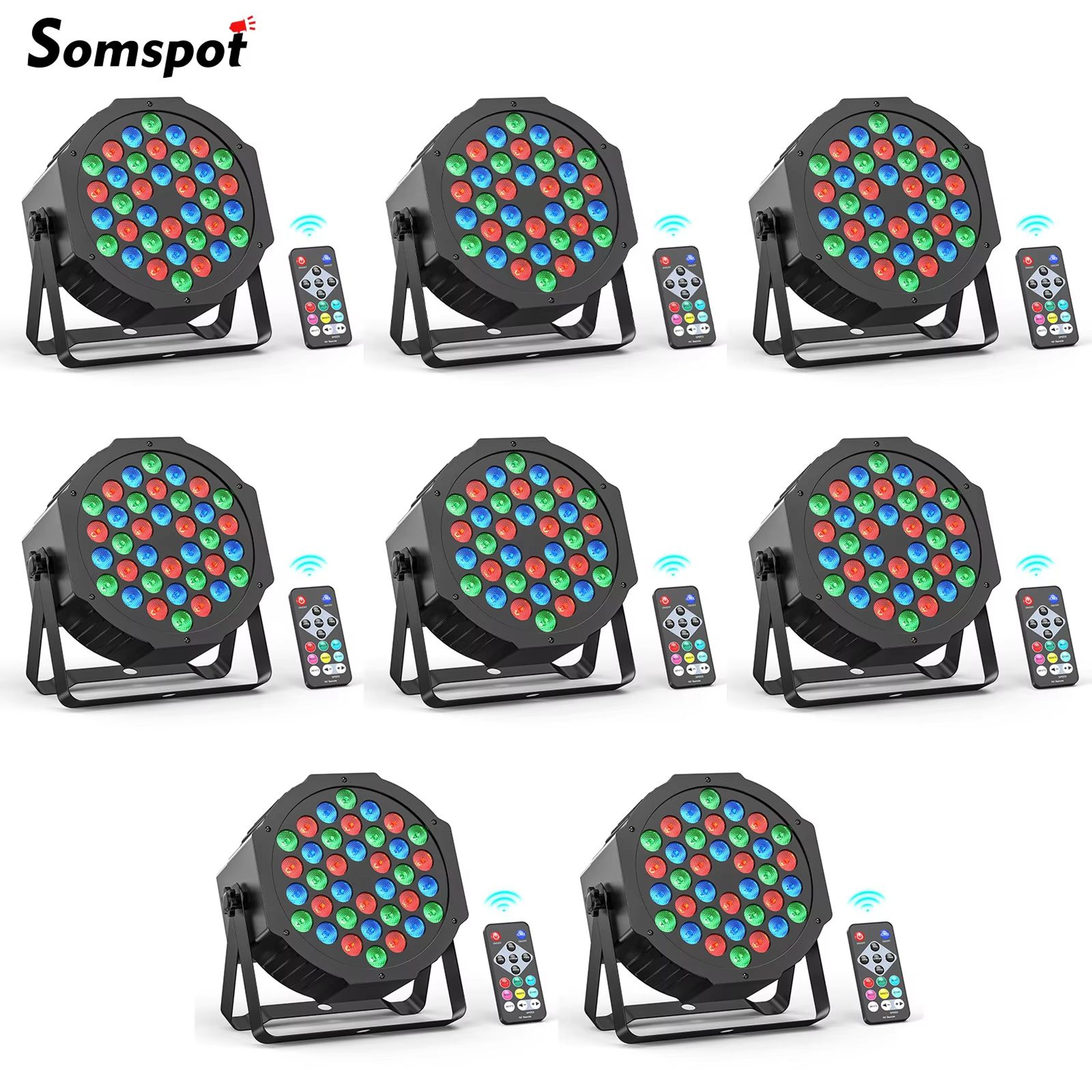 Somspot RGB Par Stage Lights  36 LED DMX  Remote Control Lighting For Parties Weddings  Live Events 0
