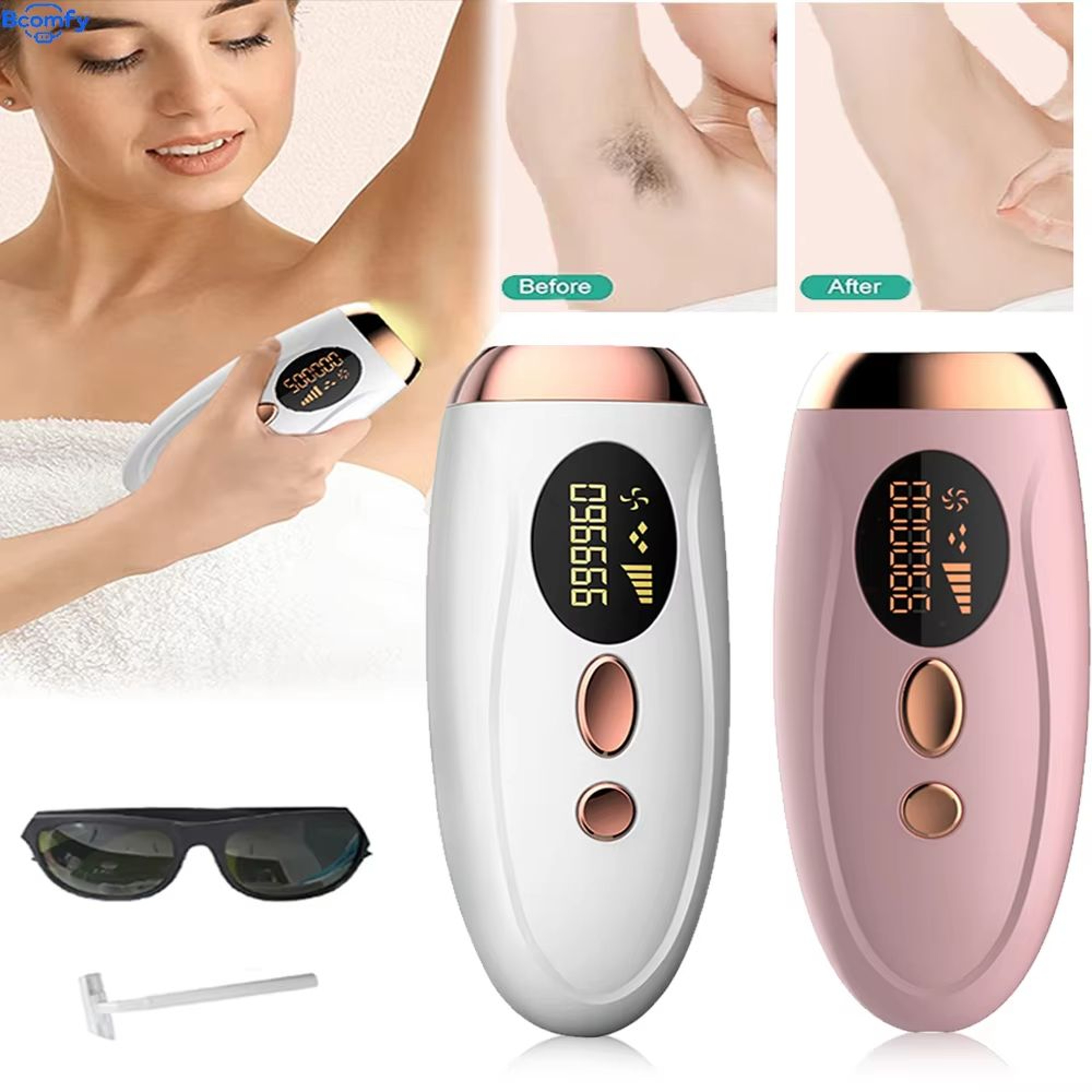 Permanent Laser Hair Removal Device  999999 Flashes Painless Epilator For Womens Face Legs  Bikini 0