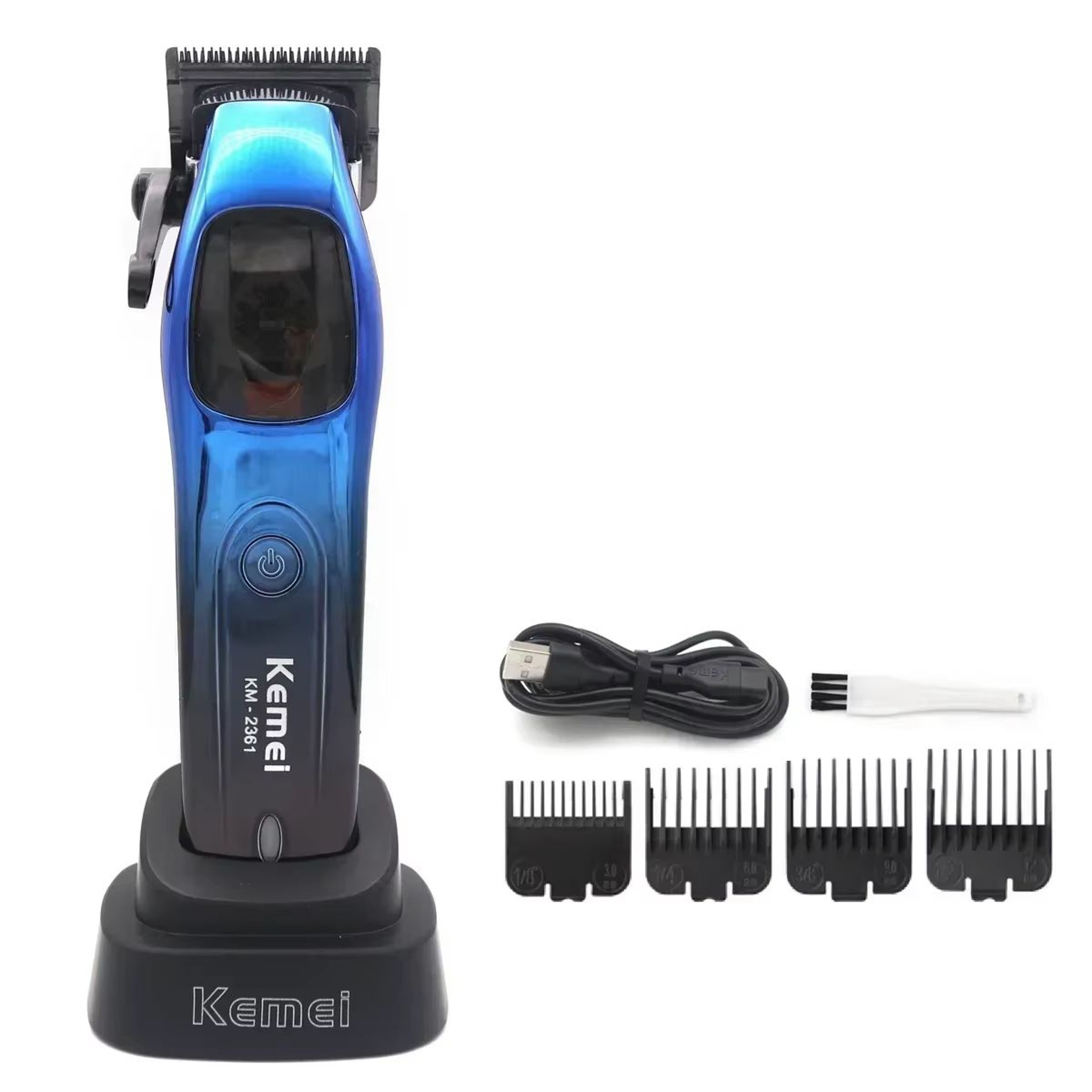 Kemei 2361 Professional Hair Clipper  10000RPM Magnetic Motor DLC Blade Cordless Trimmer With Charg 6