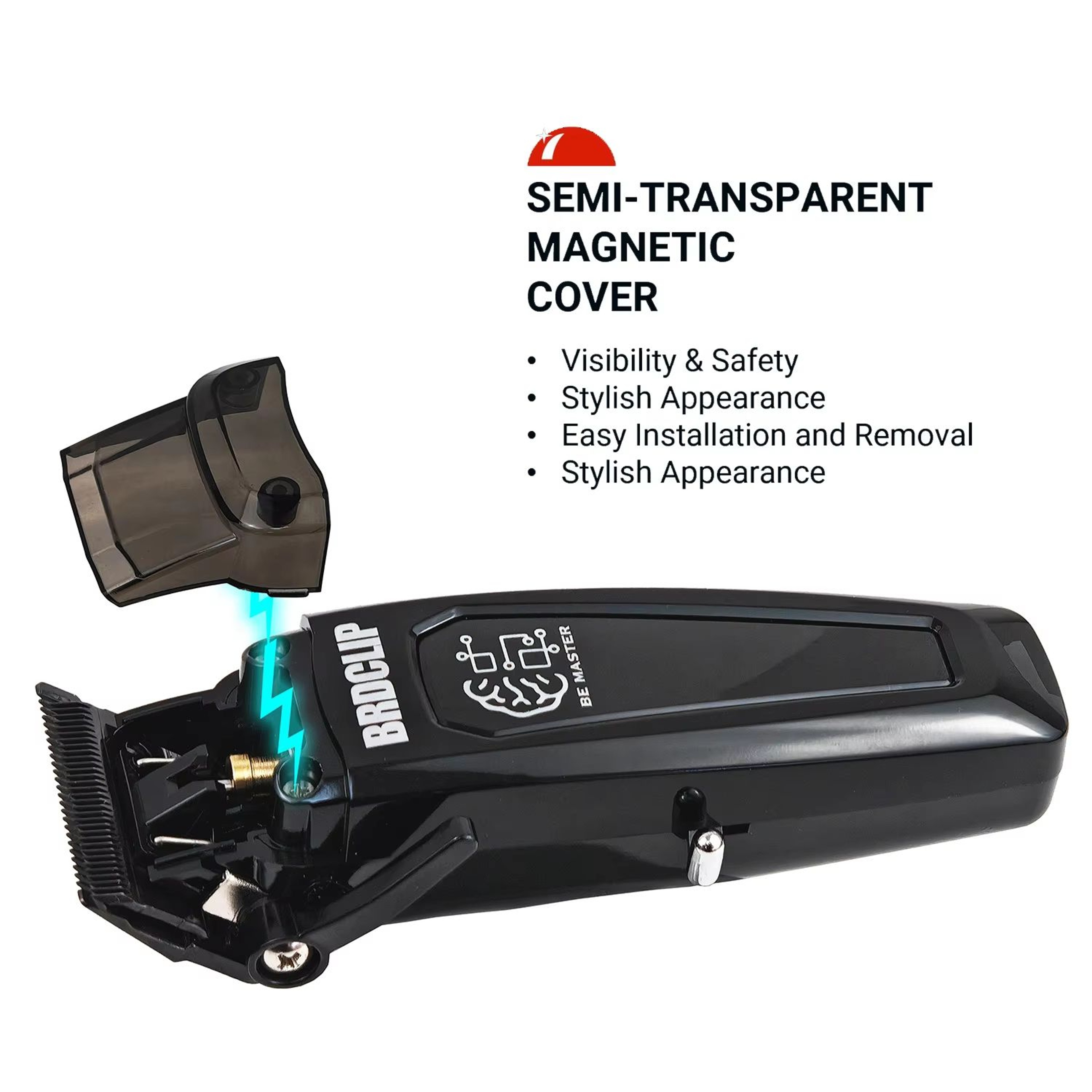 BRDCLIP BRD106 Professional Mens Hair Clipper 7500RPM Cordless Trimmer With Charging Base And DLC B 5