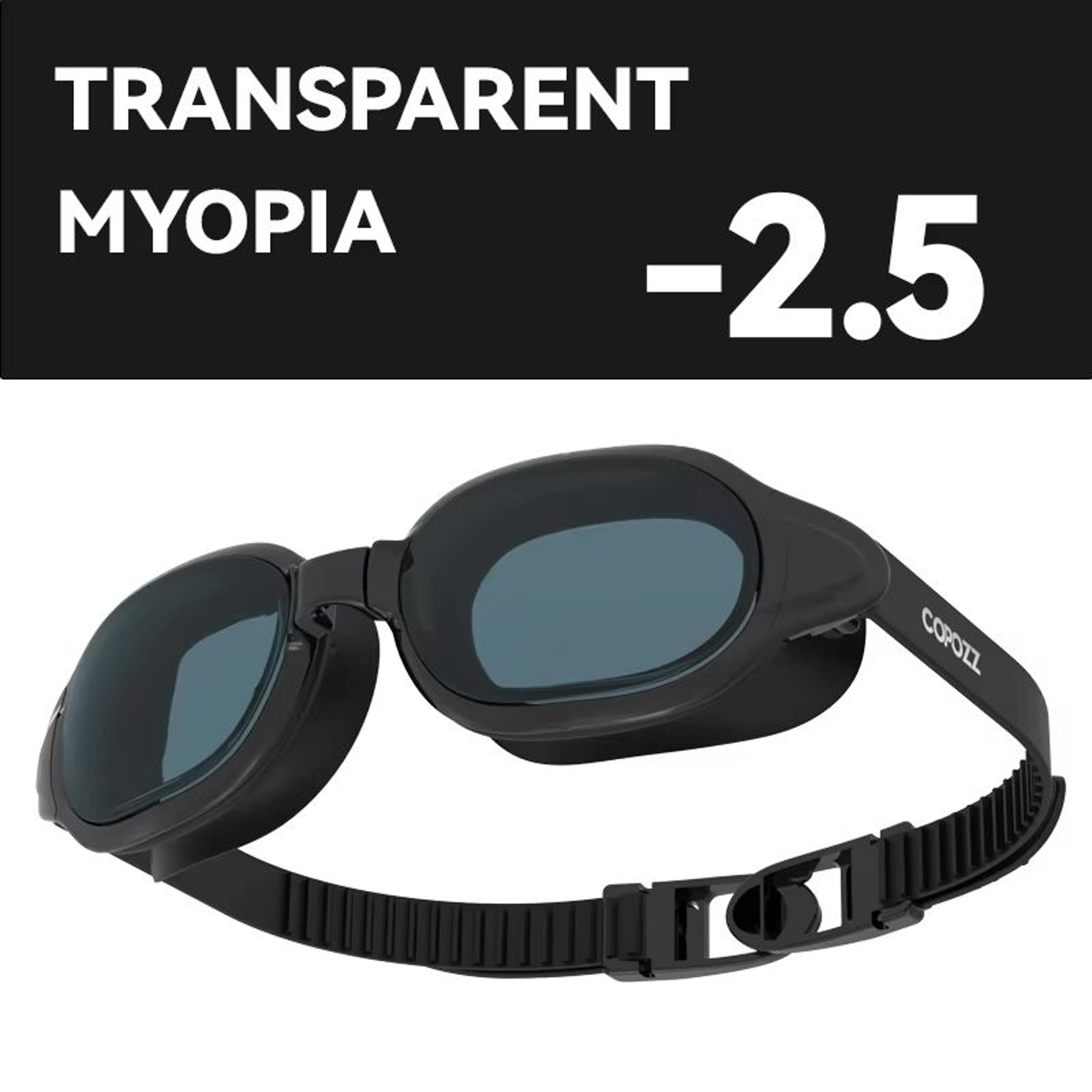 COPOZZ Prescription Swimming Goggles  Professional AntiFog Myopia Swim Glasses For Men  Women 21