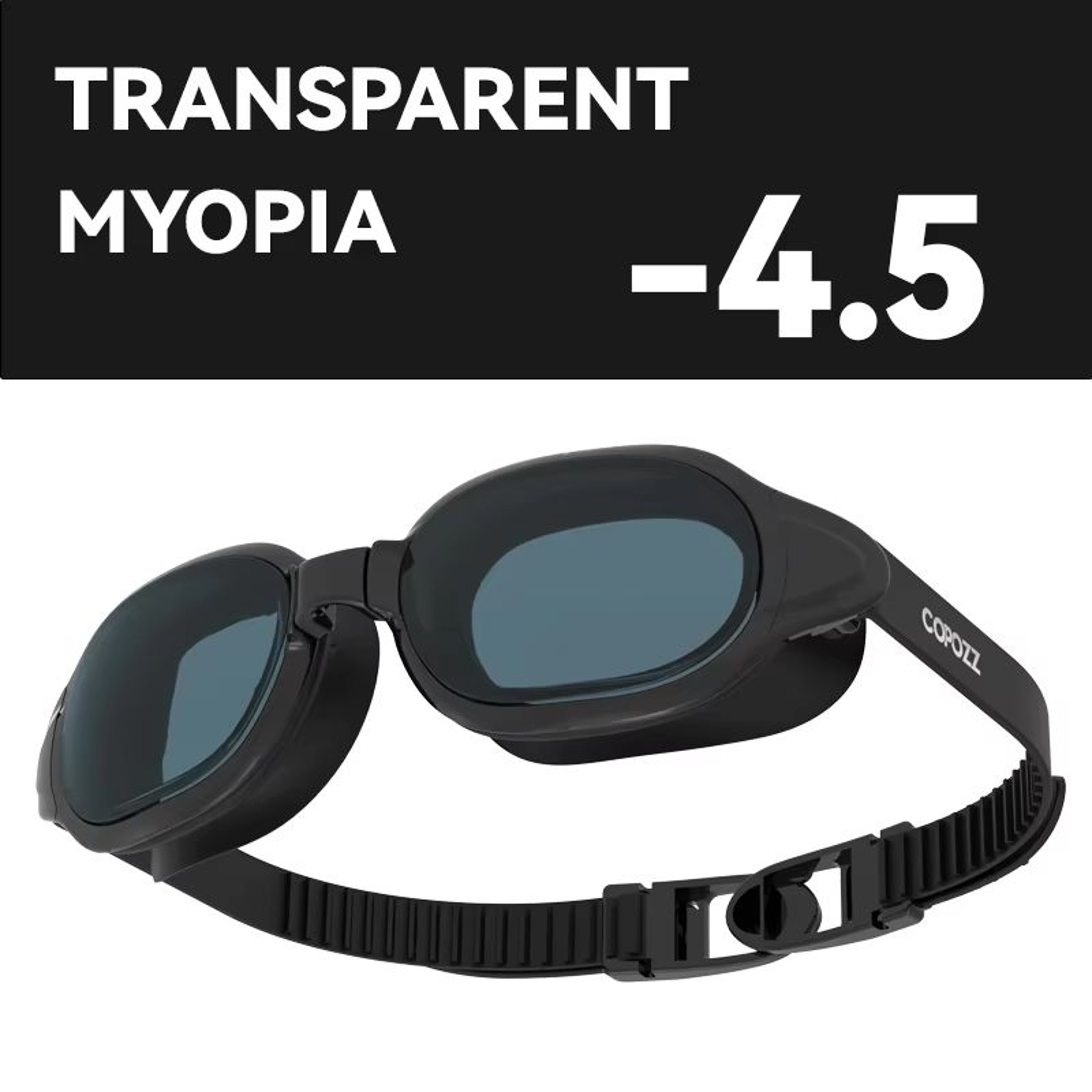 COPOZZ Prescription Swimming Goggles  Professional AntiFog Myopia Swim Glasses For Men  Women 25