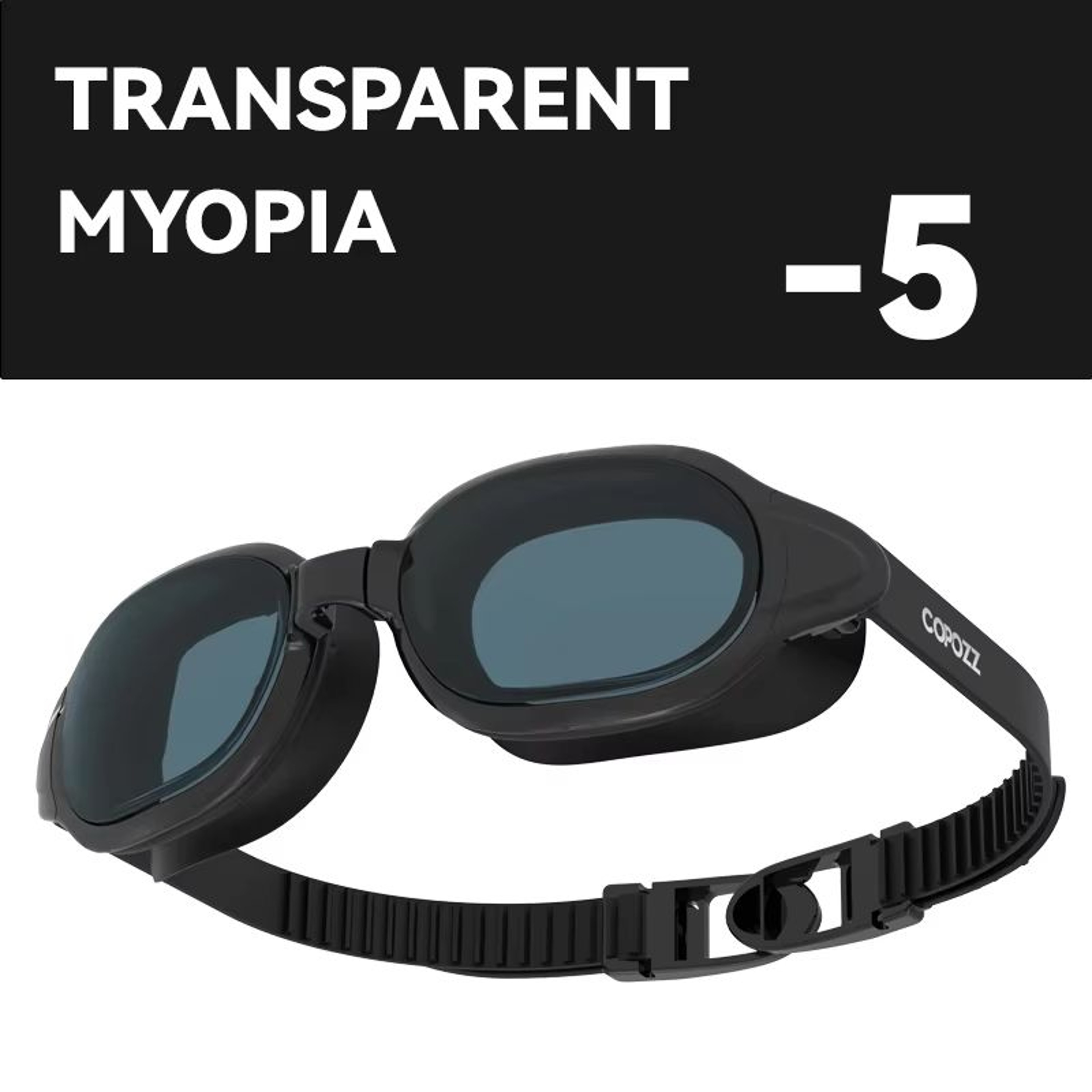 COPOZZ Prescription Swimming Goggles  Professional AntiFog Myopia Swim Glasses For Men  Women 26