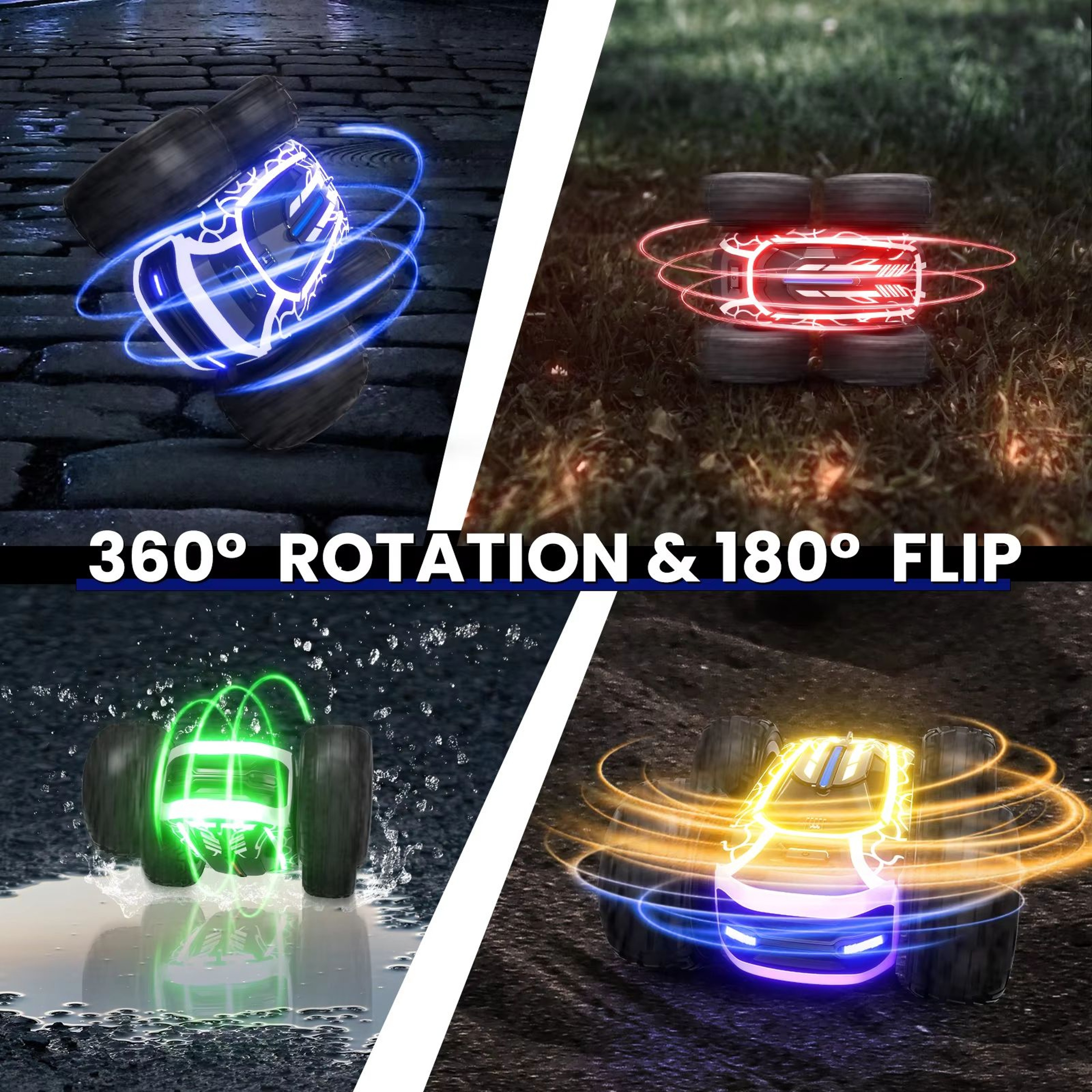 Sinovan Remote Control Stunt Car  360 Rotating DoubleSided RC Car With Lights For Kids 4
