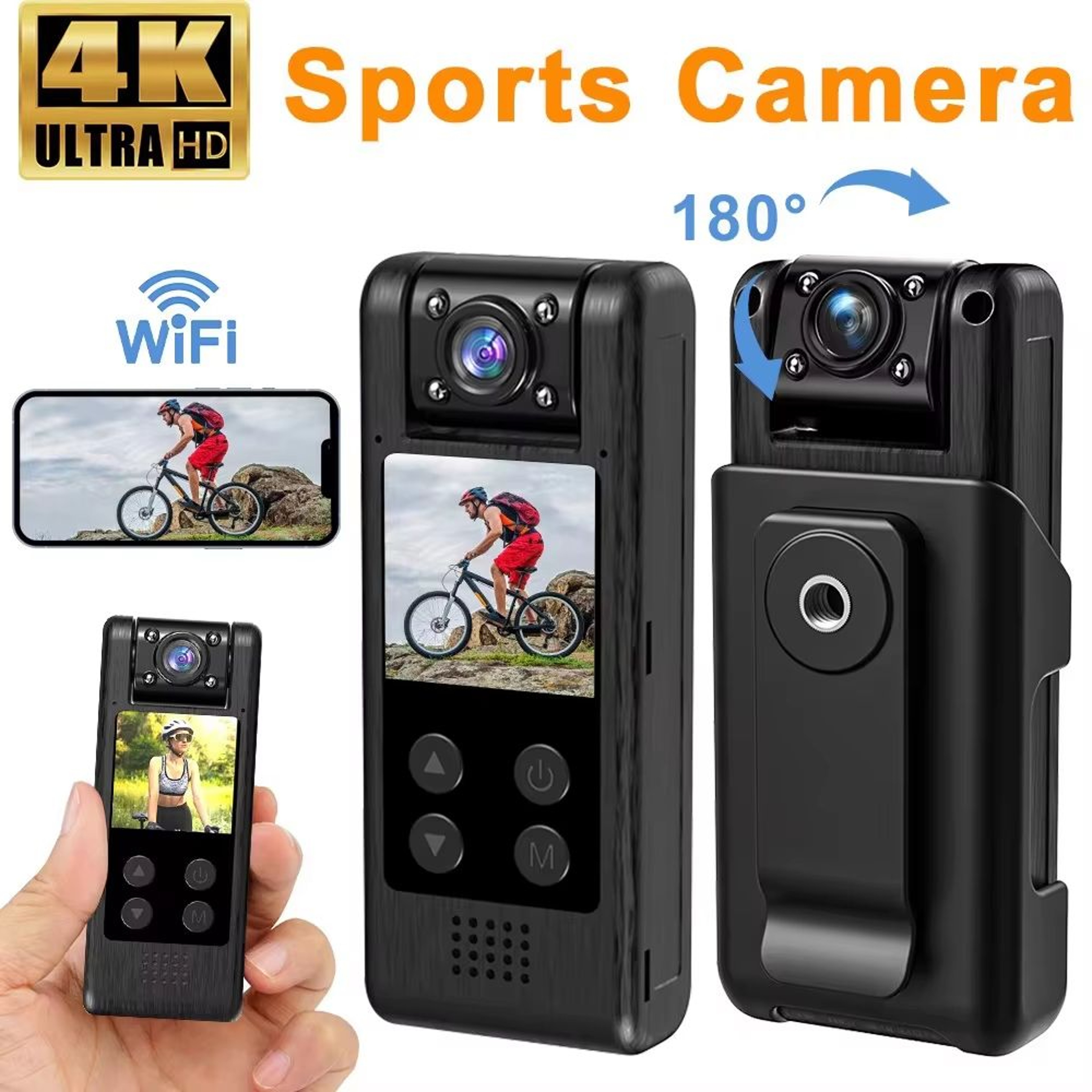 Ultra HD 4K Mini Camera With WiFi  Night Vision  Portable Digital Body Camcorder 0