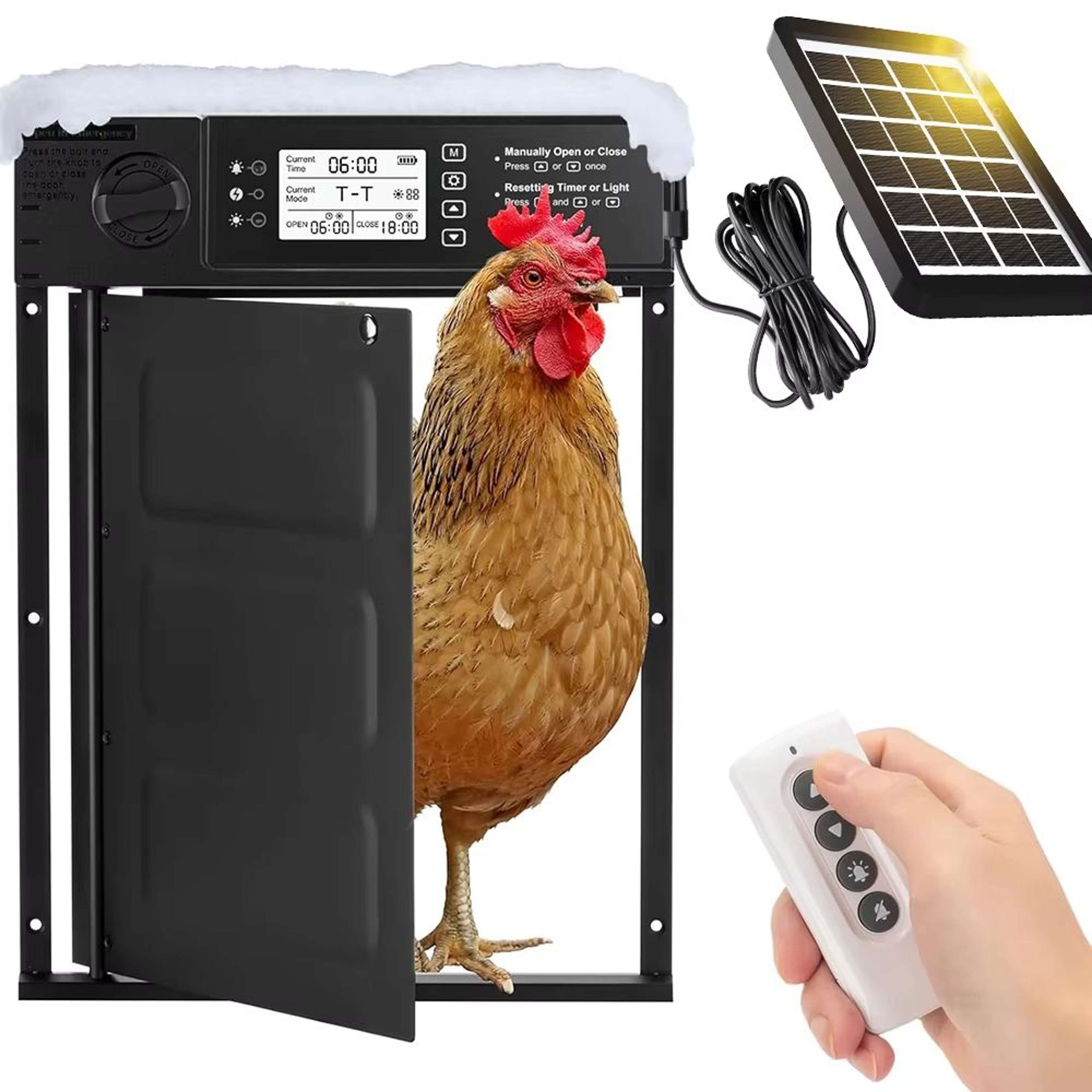 Automatic Chicken Coop Door  Solar Powered With Timer  Light Sensor Safe AntiPinch Design 0