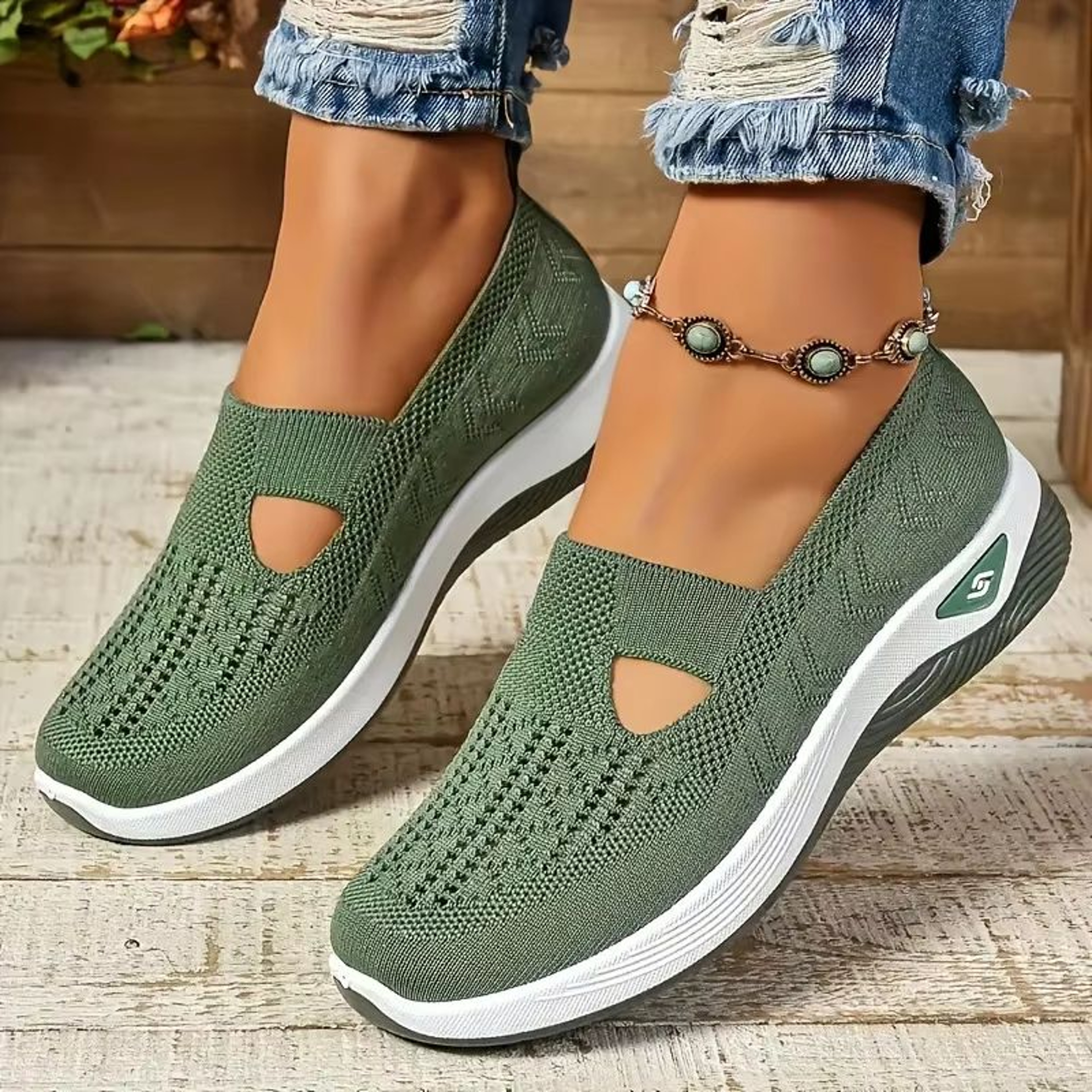 Womens Orthopedic Walking Sneakers  Breathable SlipOn Casual Shoes With Soft Sole  NonSlip Comfort 3