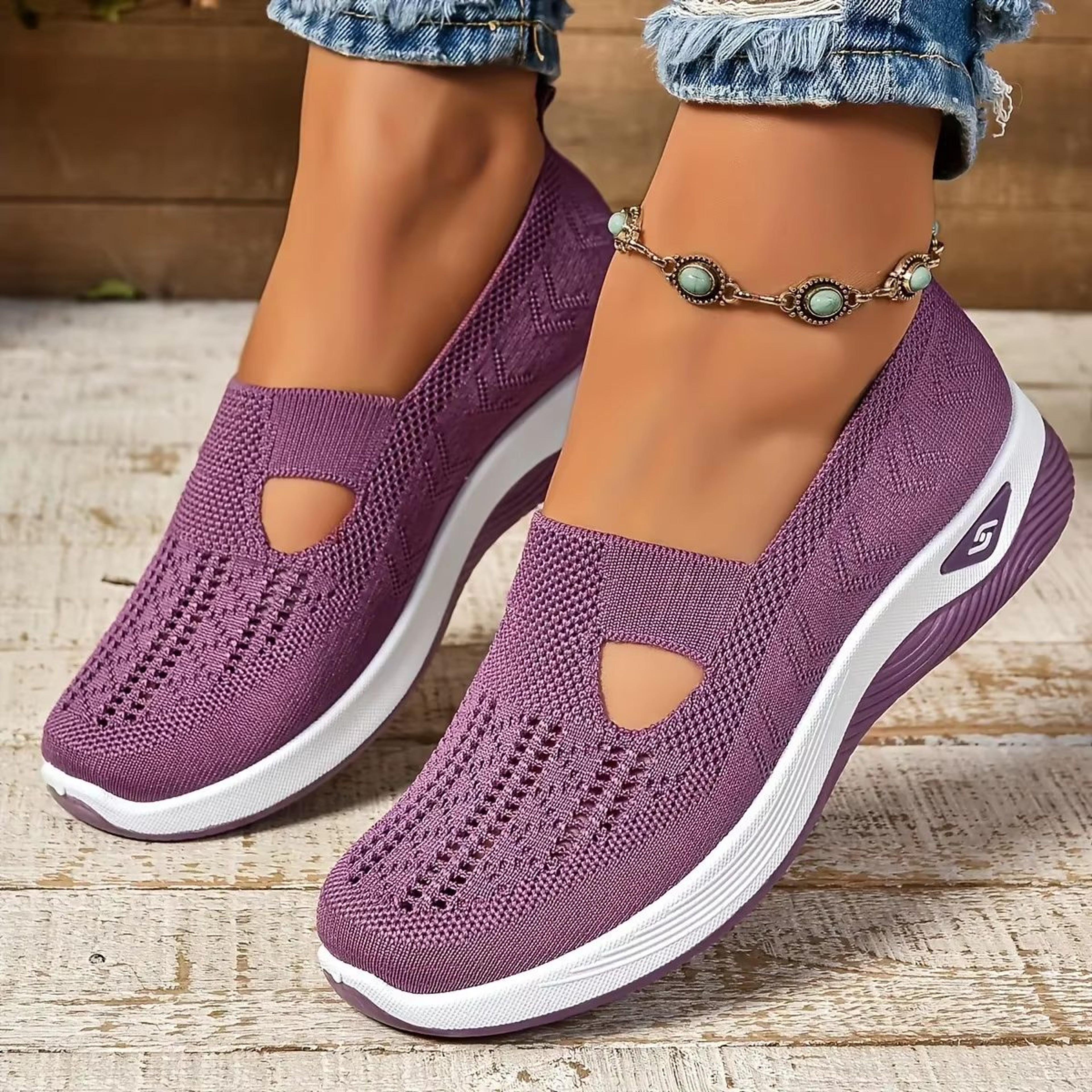 Womens Orthopedic Walking Sneakers  Breathable SlipOn Casual Shoes With Soft Sole  NonSlip Comfort 6