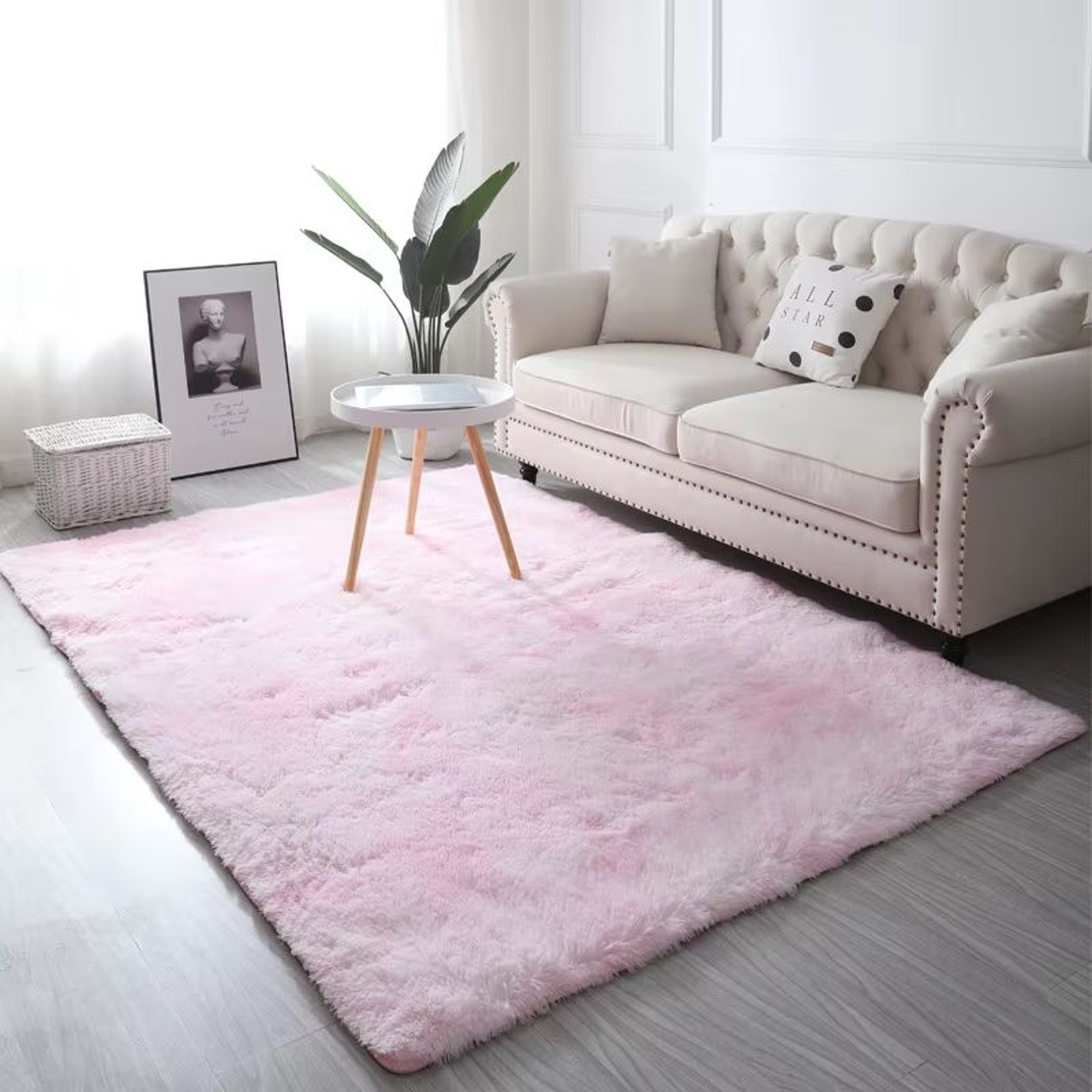 VIKAMA TieDye Plush Carpet  Soft Fluffy NonSlip Rug For Living Room Bedroom  Kids Spaces 8