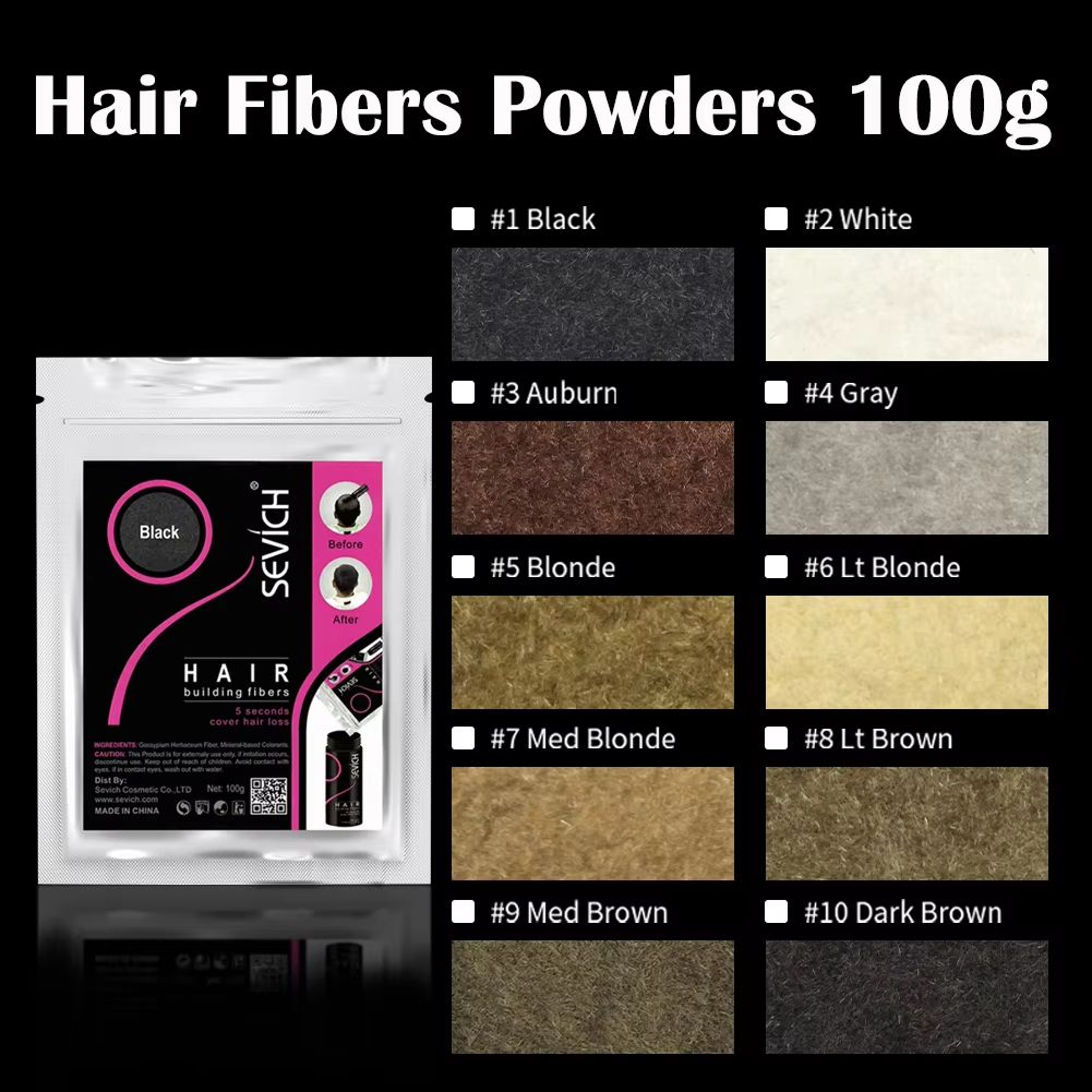 SEVICH Keratin Hair Building Fibers  Instant Hair Thickening  Loss Concealer Powder 0