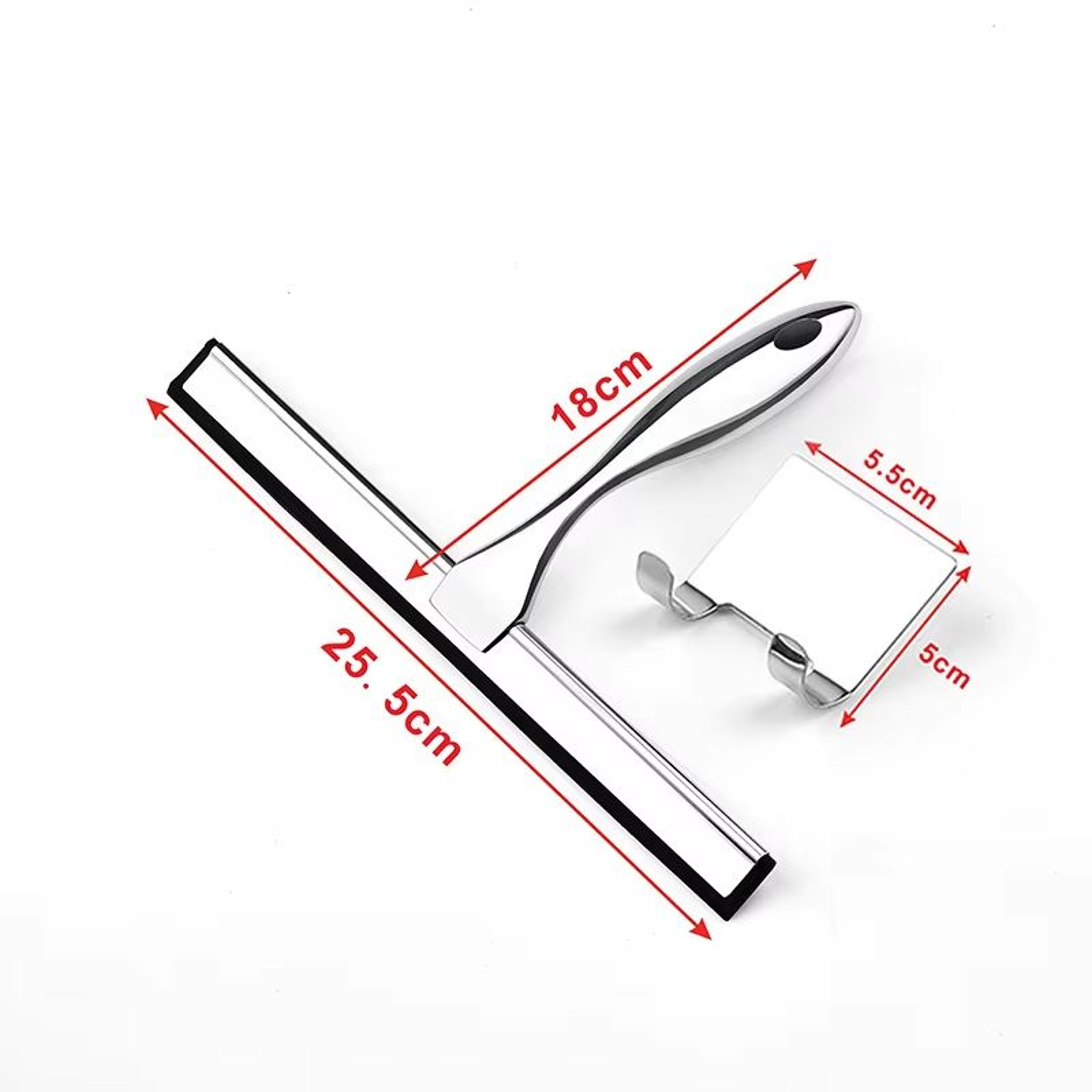 Stainless Steel Shower Squeegee With Hook  StreakFree Bathroom Mirror  Glass Cleaning Tool 6