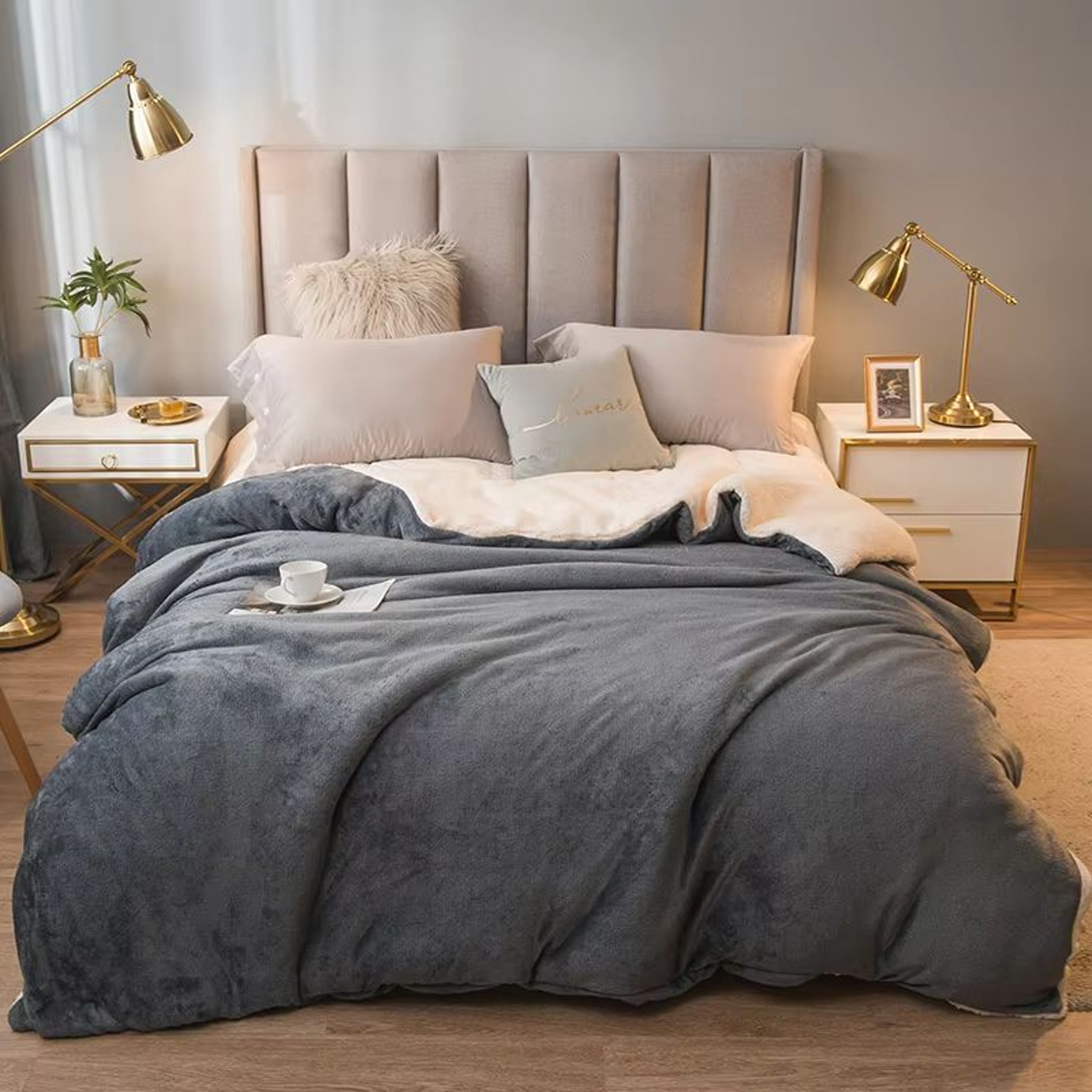 Luxury DoubleSided Wool Throw Blanket  Warm Winter Bedspread  Cozy Queen Cover 5