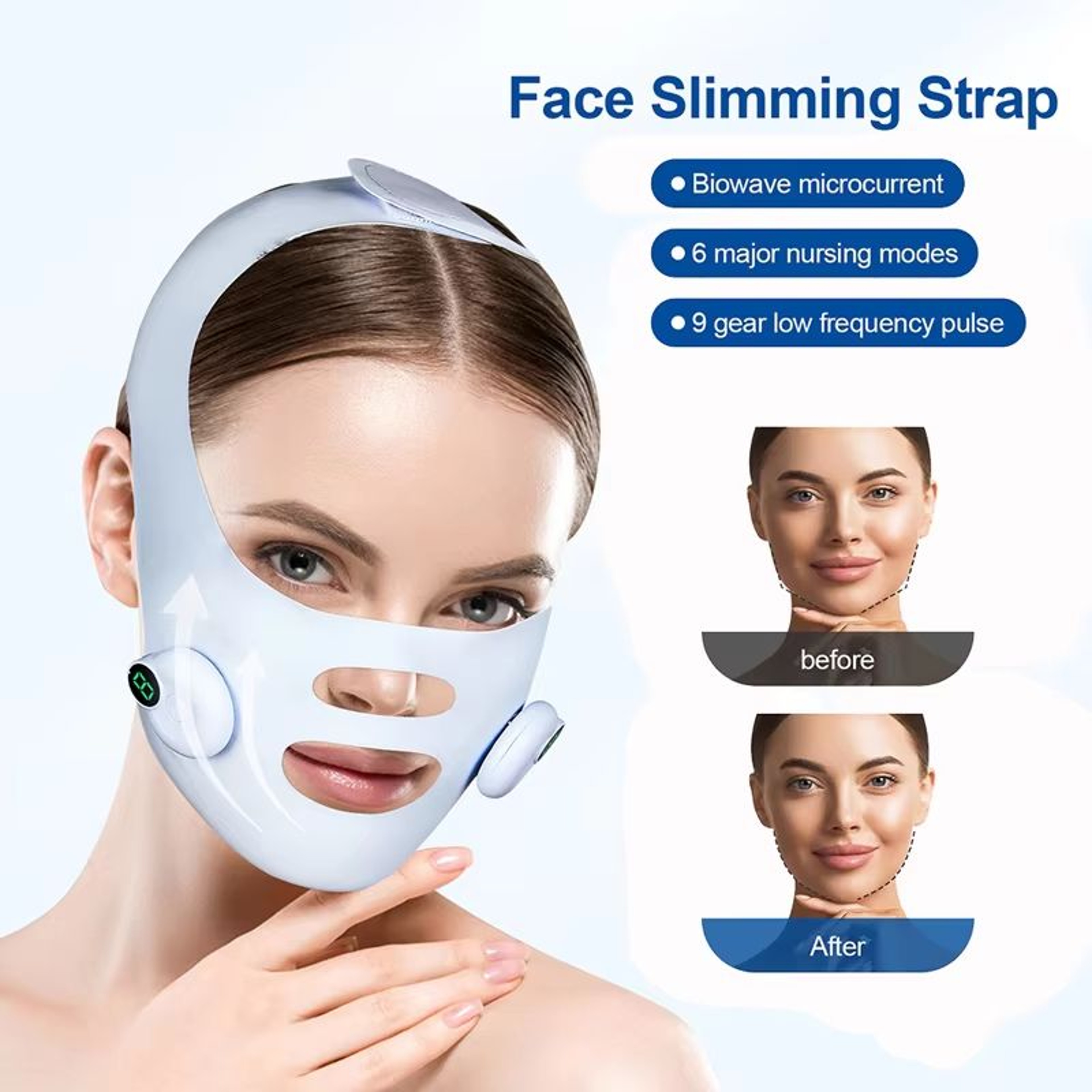 Facial EMS Lifting Massager  VLine Slimming Strap  Double Chin Removal Tool For Firm Skin 0