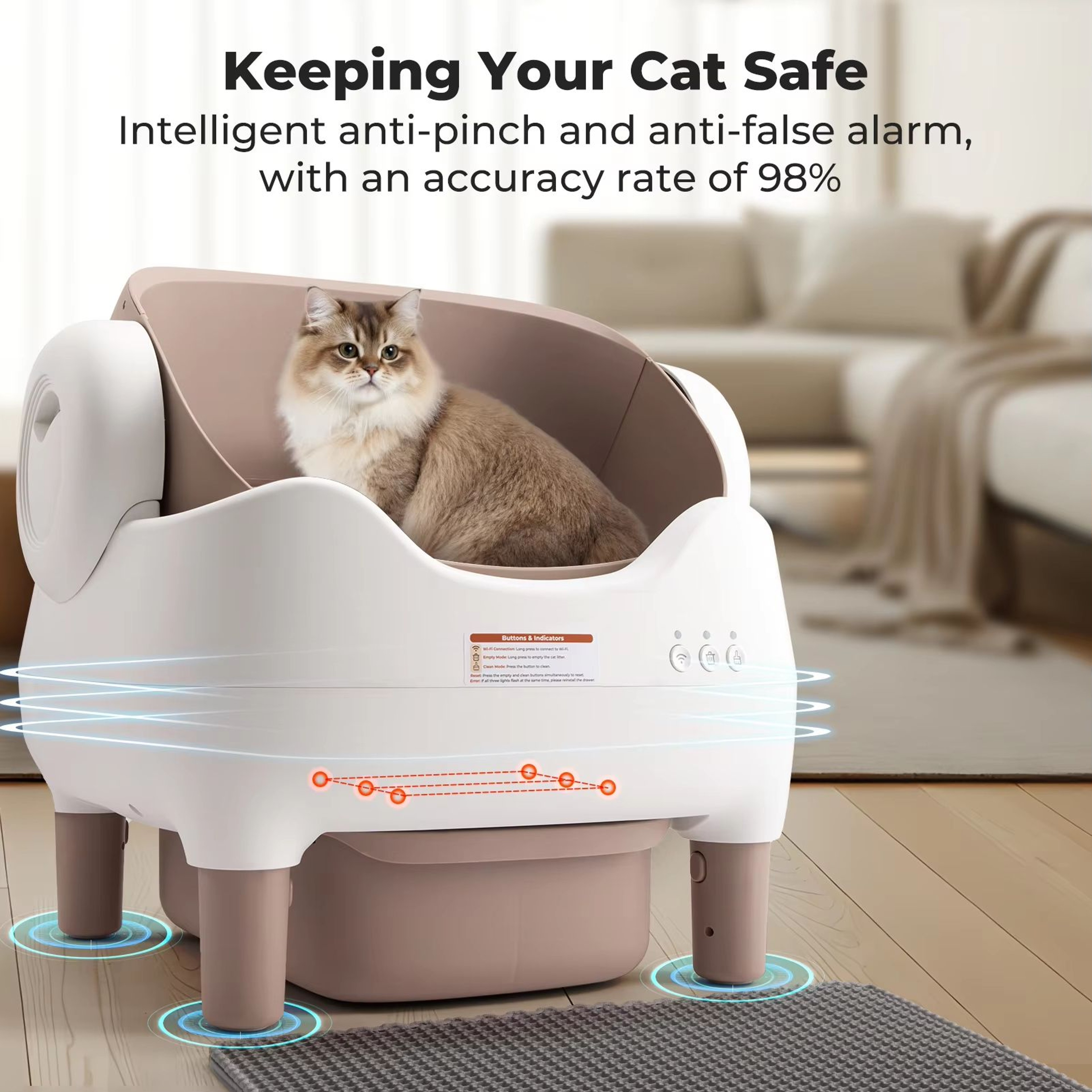 Smart SelfCleaning Litter Box  Automatic Cat Litter Box With APP Control  Large OdorFree Waste Bin 2