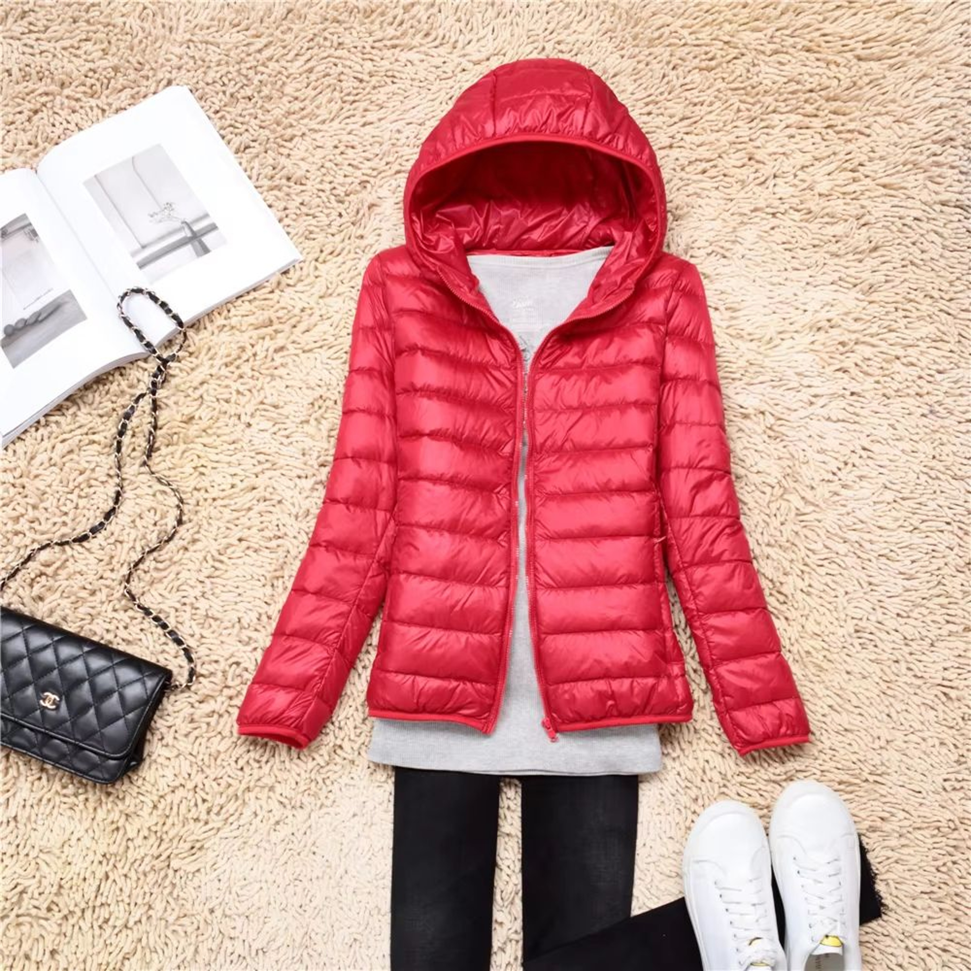 UltraLight Womens Puffer Jacket  Plus Size 5XL7XL Packable Hooded Down Coat For Spring  Autumn 15