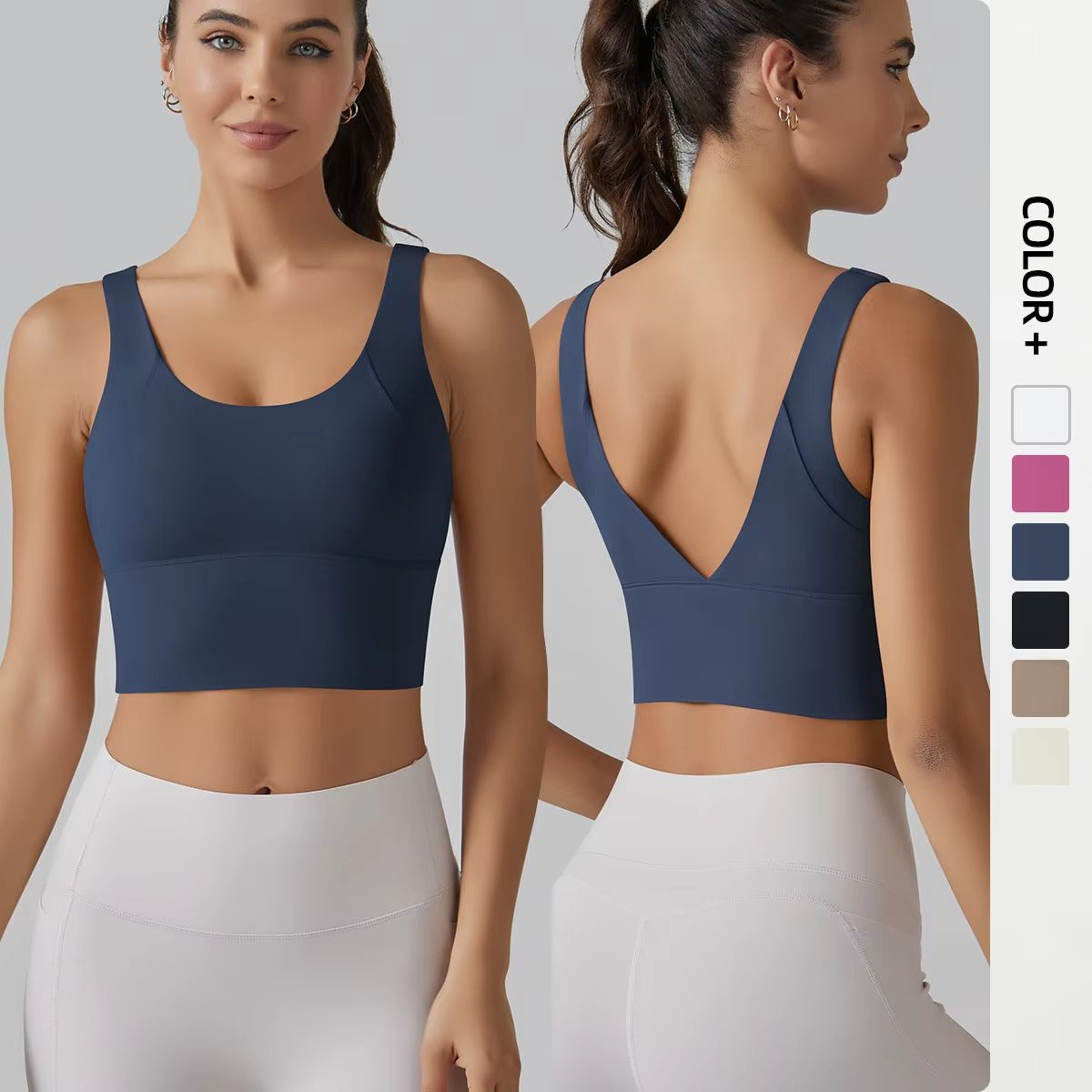 Womens Sports Bra  Shockproof Yoga Bra With Beautiful Back Design For Running Training  Fitness 0