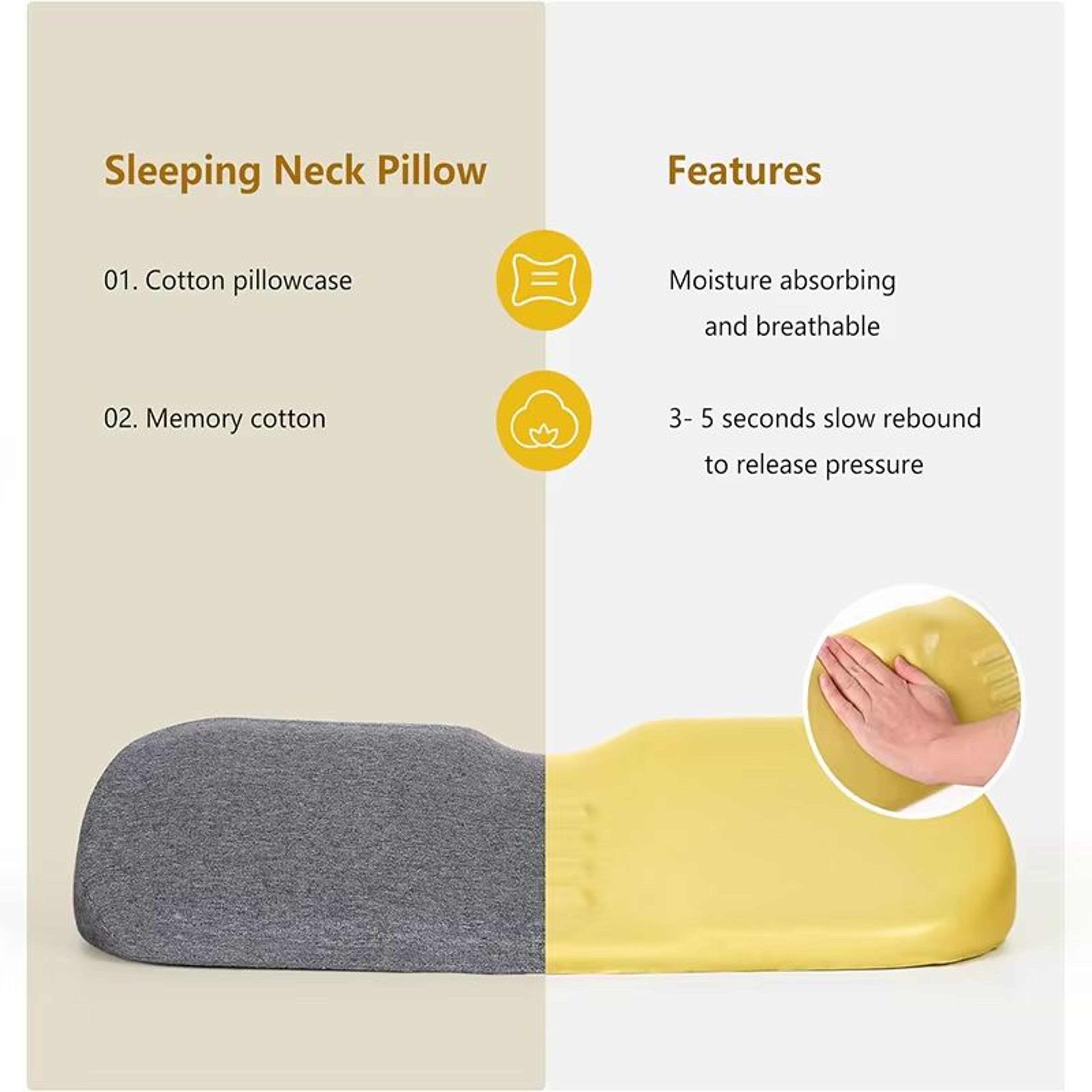 Ergonomic Cervical Memory Foam Pillow  Orthopedic Side Sleeper Neck Support Pillow 4
