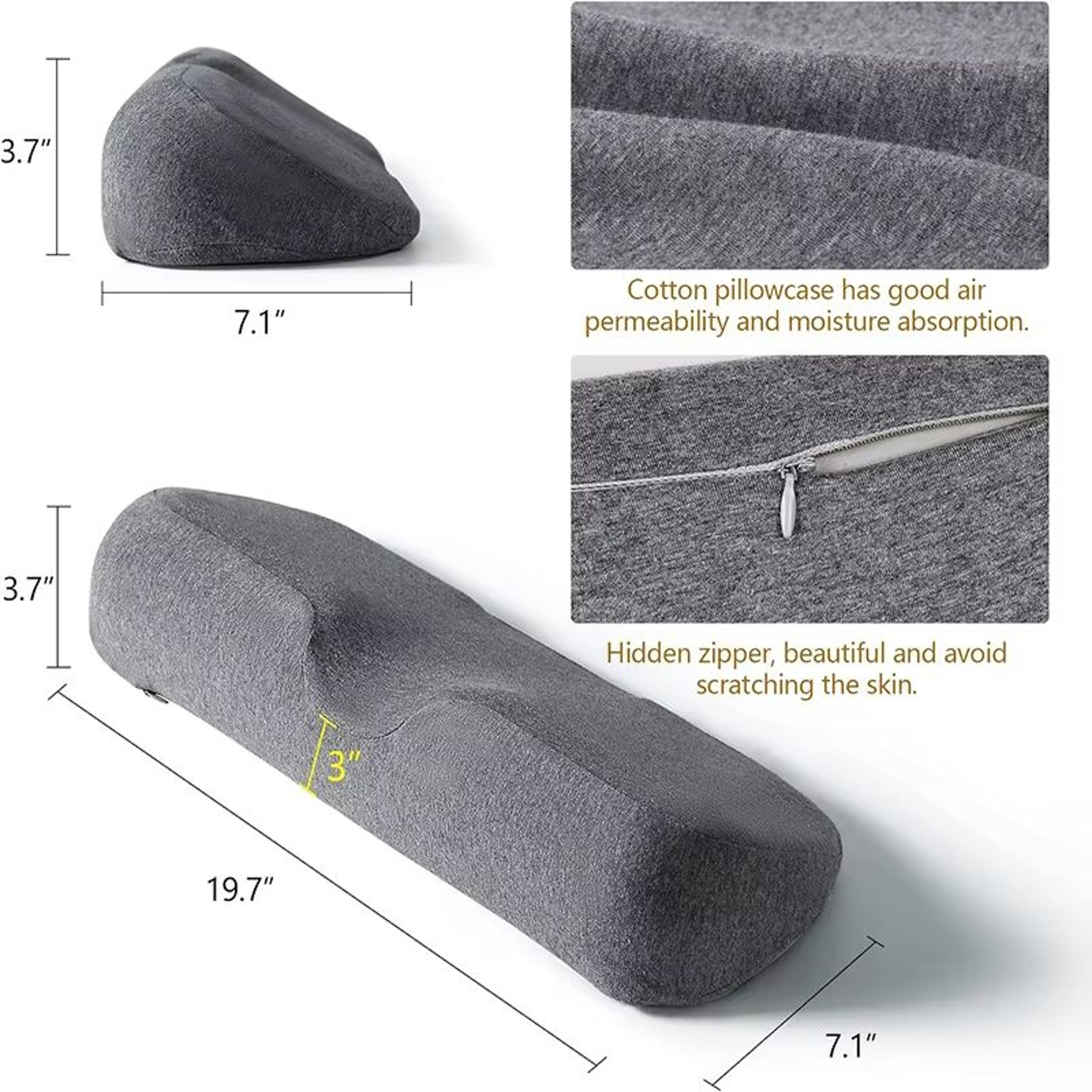 Ergonomic Cervical Memory Foam Pillow  Orthopedic Side Sleeper Neck Support Pillow 6