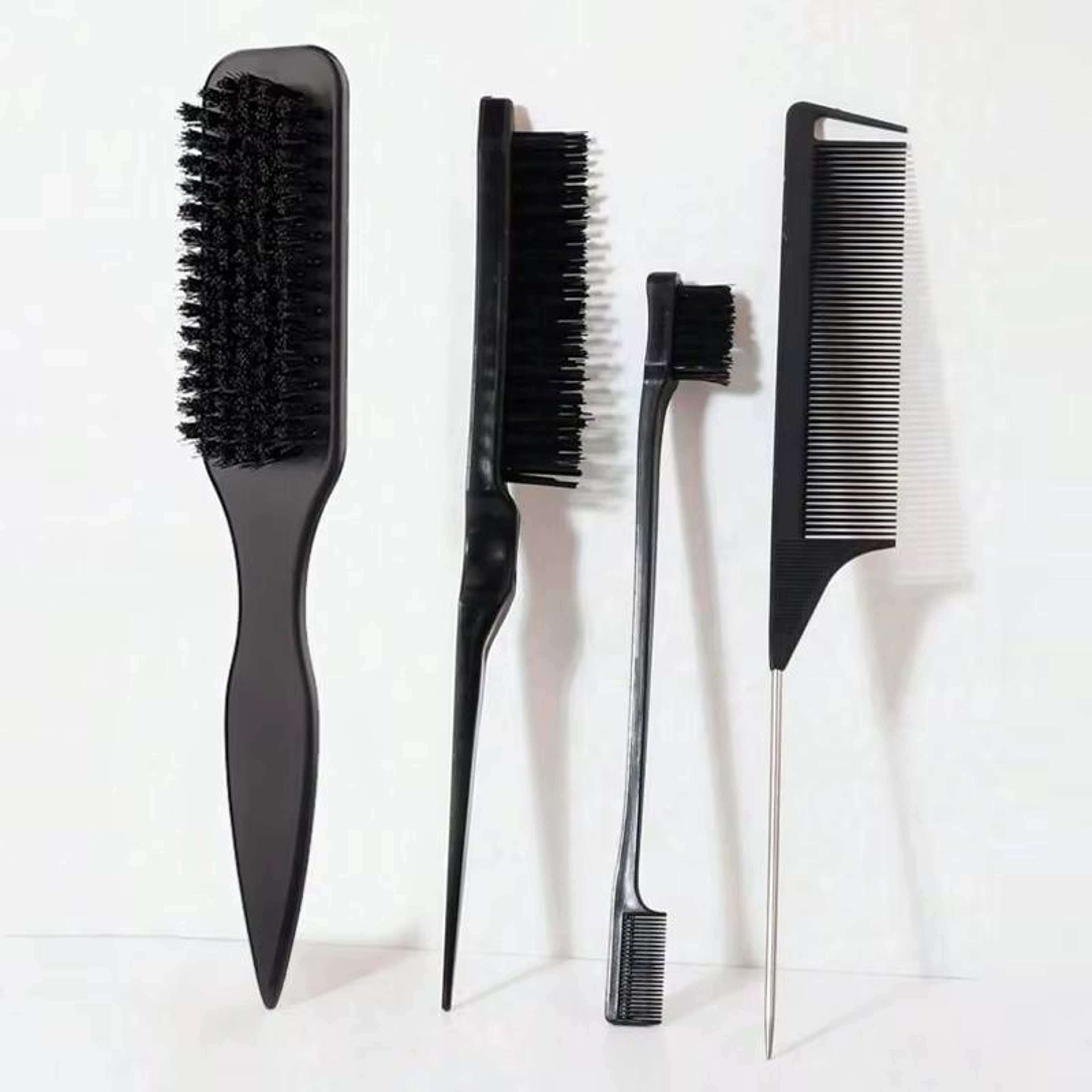 Boar Bristle Slick Back Hair Brush  Sleek Ponytail Bun  Flyaway Smoothing Tool For Edges And Baby H 7