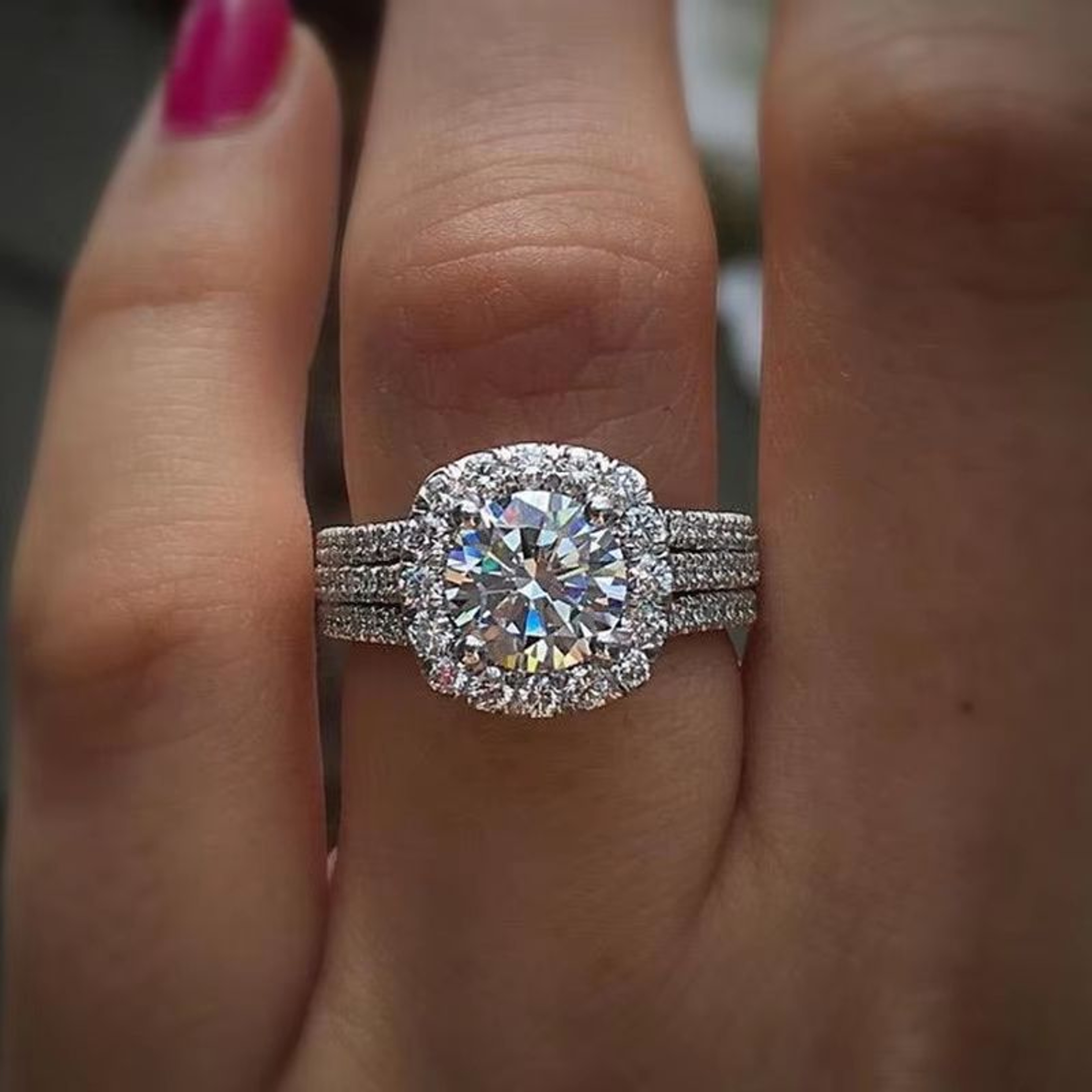 Elegant 925 Sterling Silver Moissanite Ring  Square Cut Luxury Engagement  Party Jewelry For Women 0
