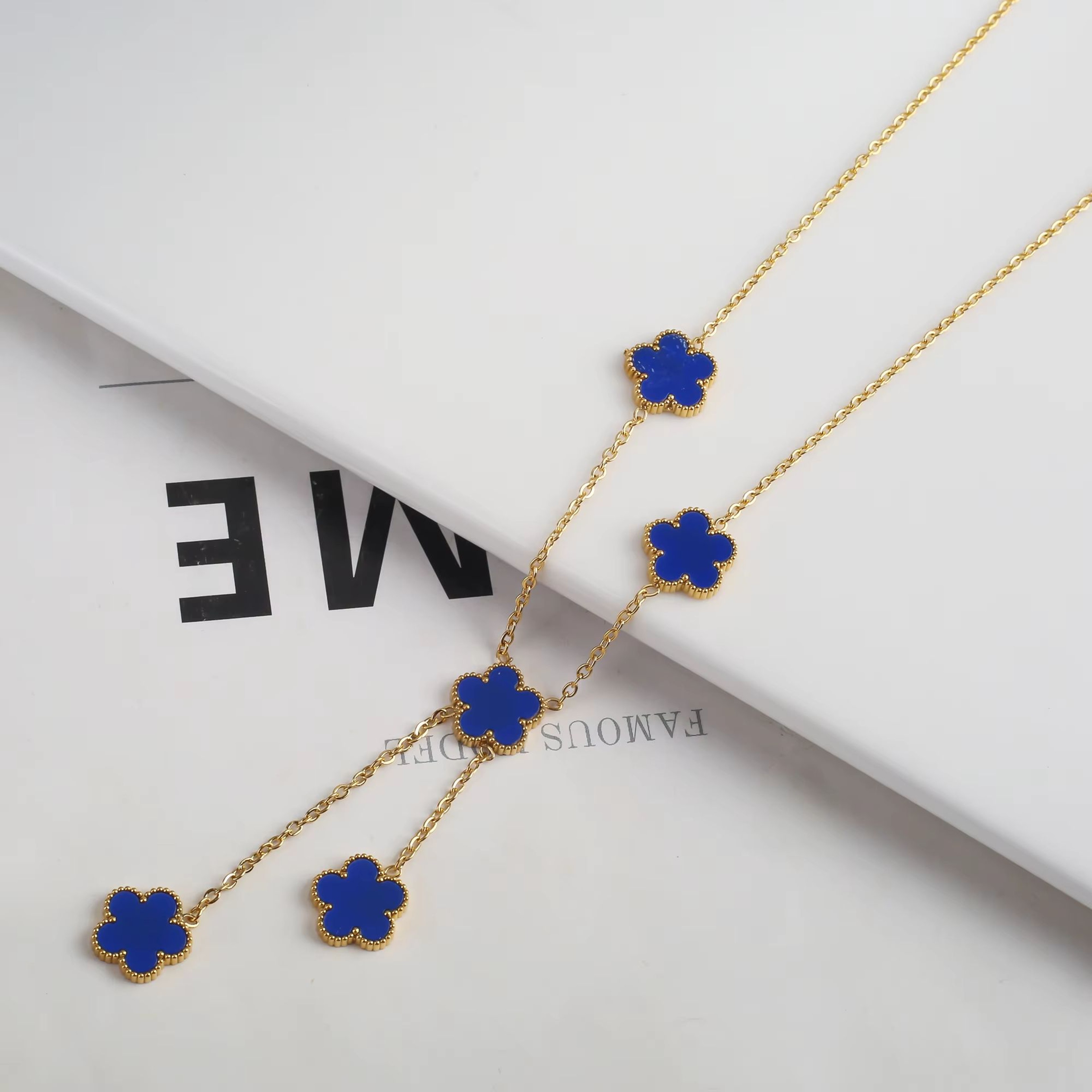 Luxury Gold Plated Clover Bracelet  Adjustable Stainless Steel 316L Flower Jewelry For Women 21