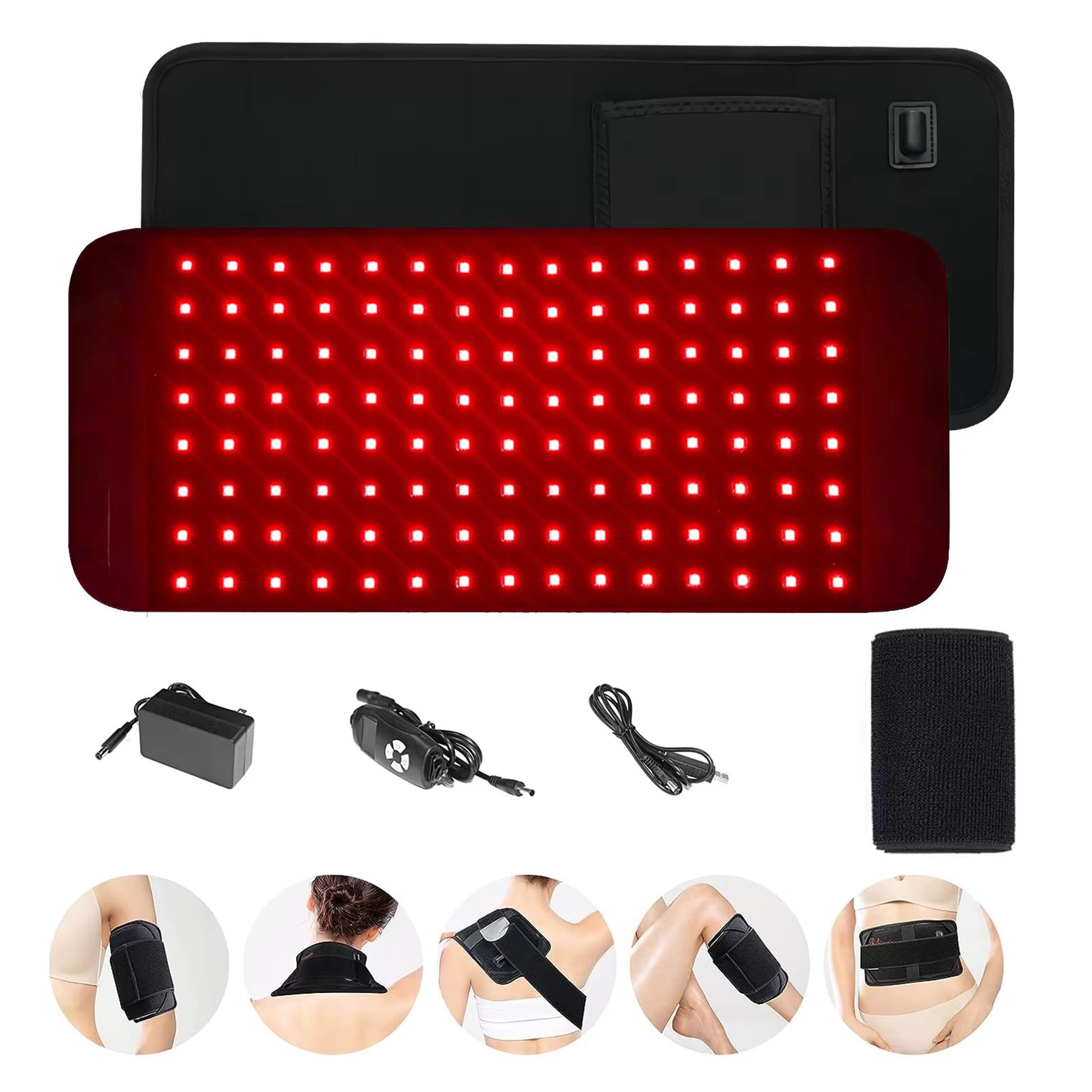 ThermaGlow Red Infrared Light Therapy Pad  660nm  850nm LED Heat Pad For Pain Relief And Skin Care 0