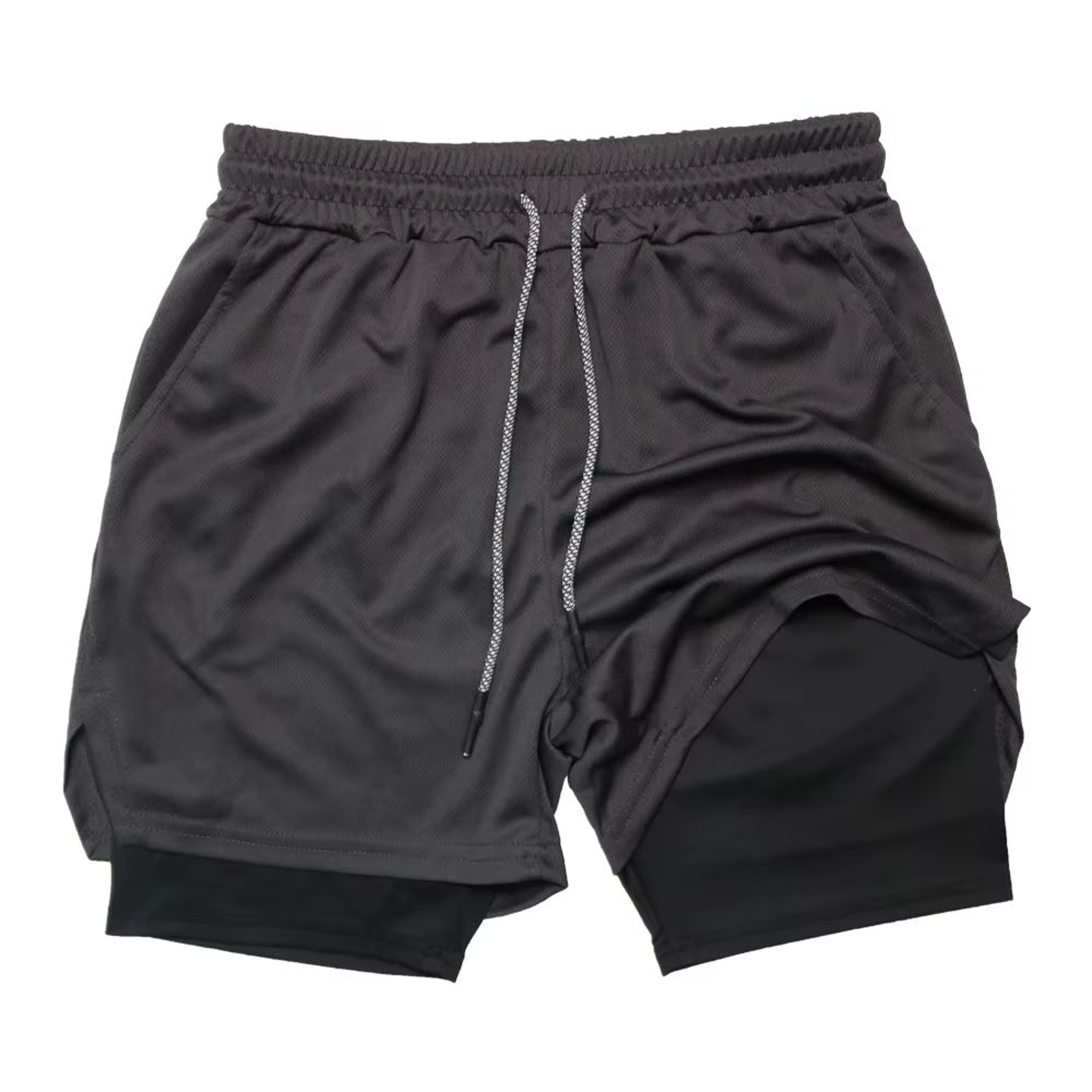Mens Double Layer Training Shorts  QuickDry 2in1 Fitness  Running Shorts 8