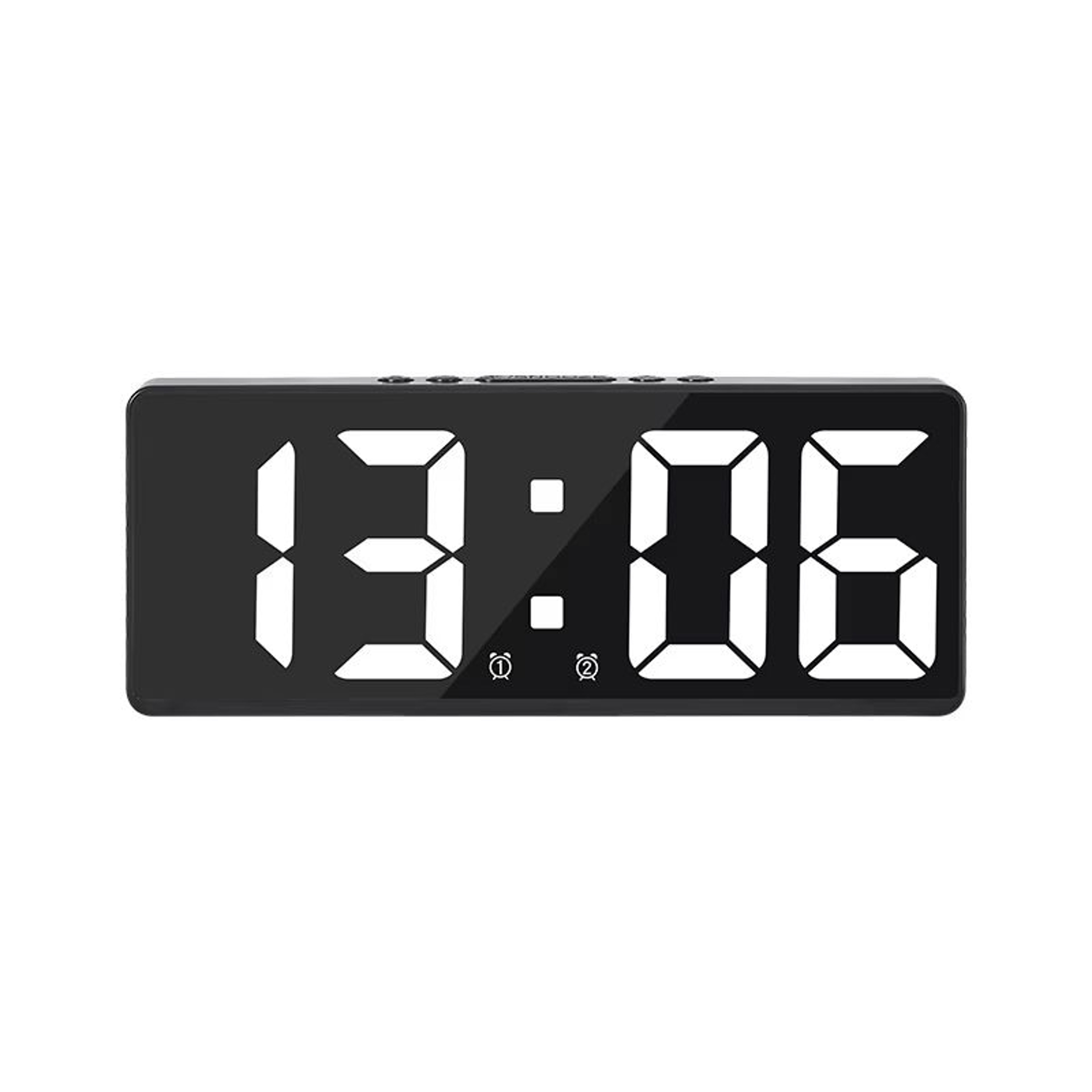 LED Digital Alarm Clock With Mirror Display  Voice Control Snooze  Night Mode Table Clock 11