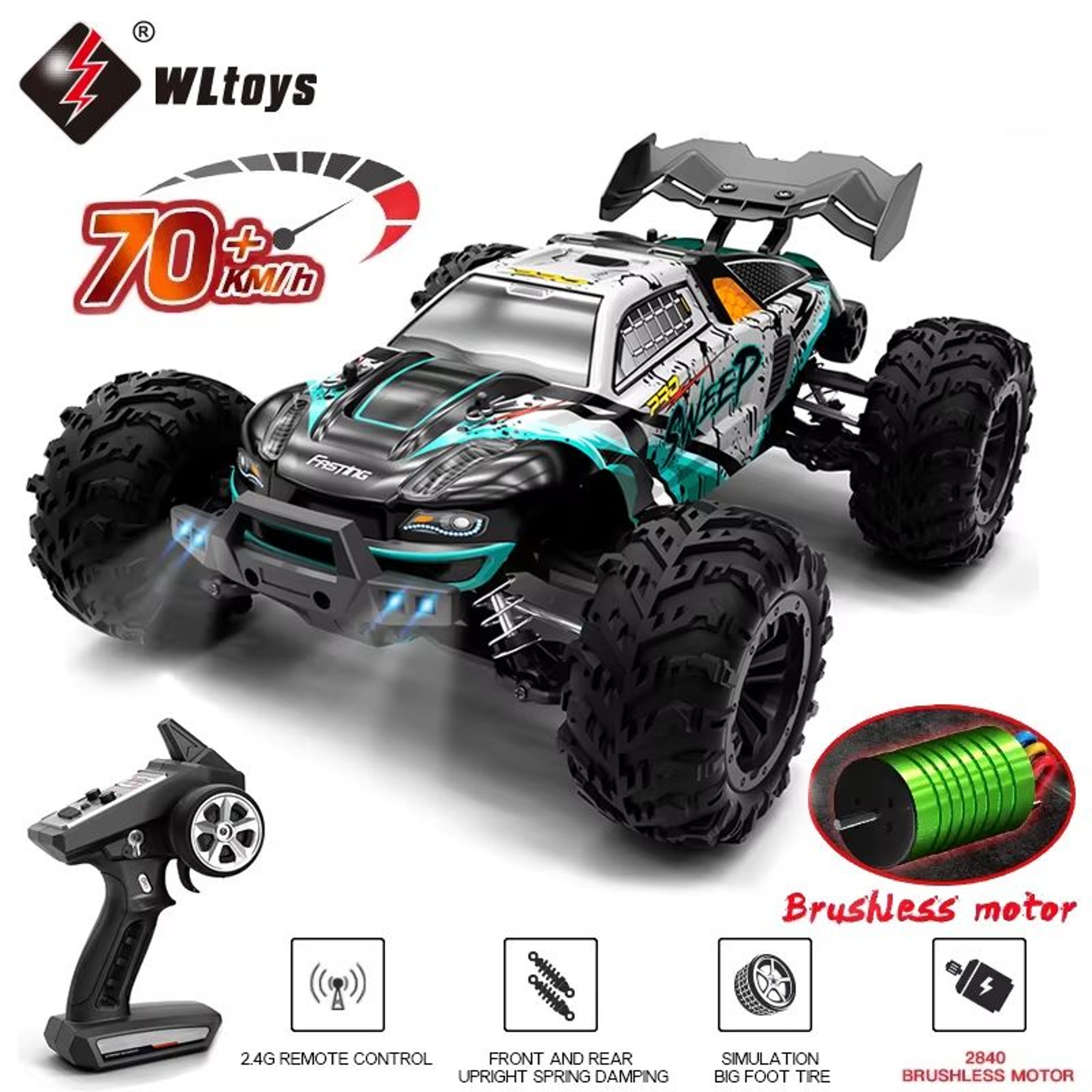 1 Is To 6 High Speed RC Car  4WD Drift Monster Truck With LED Lights And Remote Control 0
