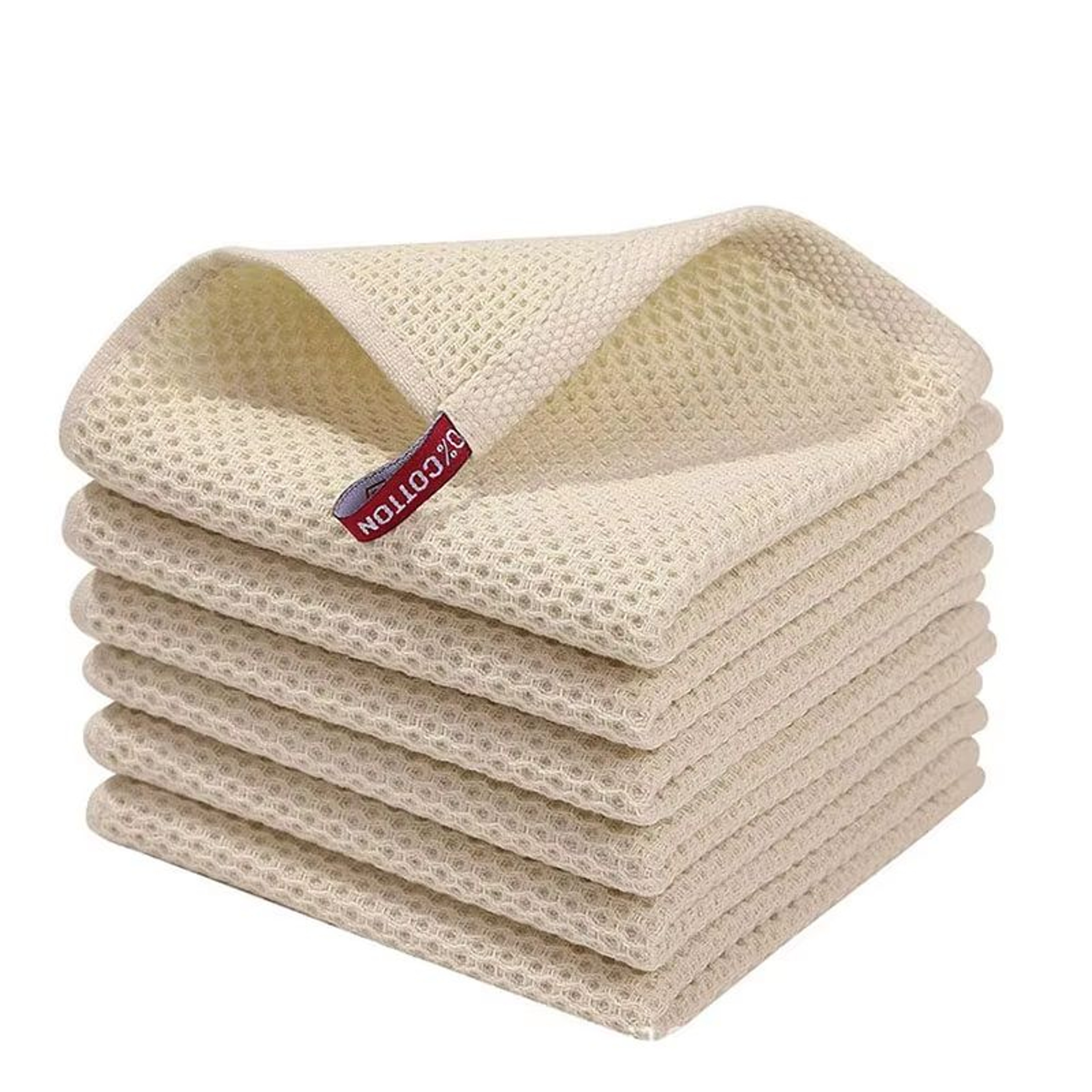 Soft Cotton Dishcloths  Absorbent Honeycomb Kitchen Towels  Multipurpose Wash Cloths 6
