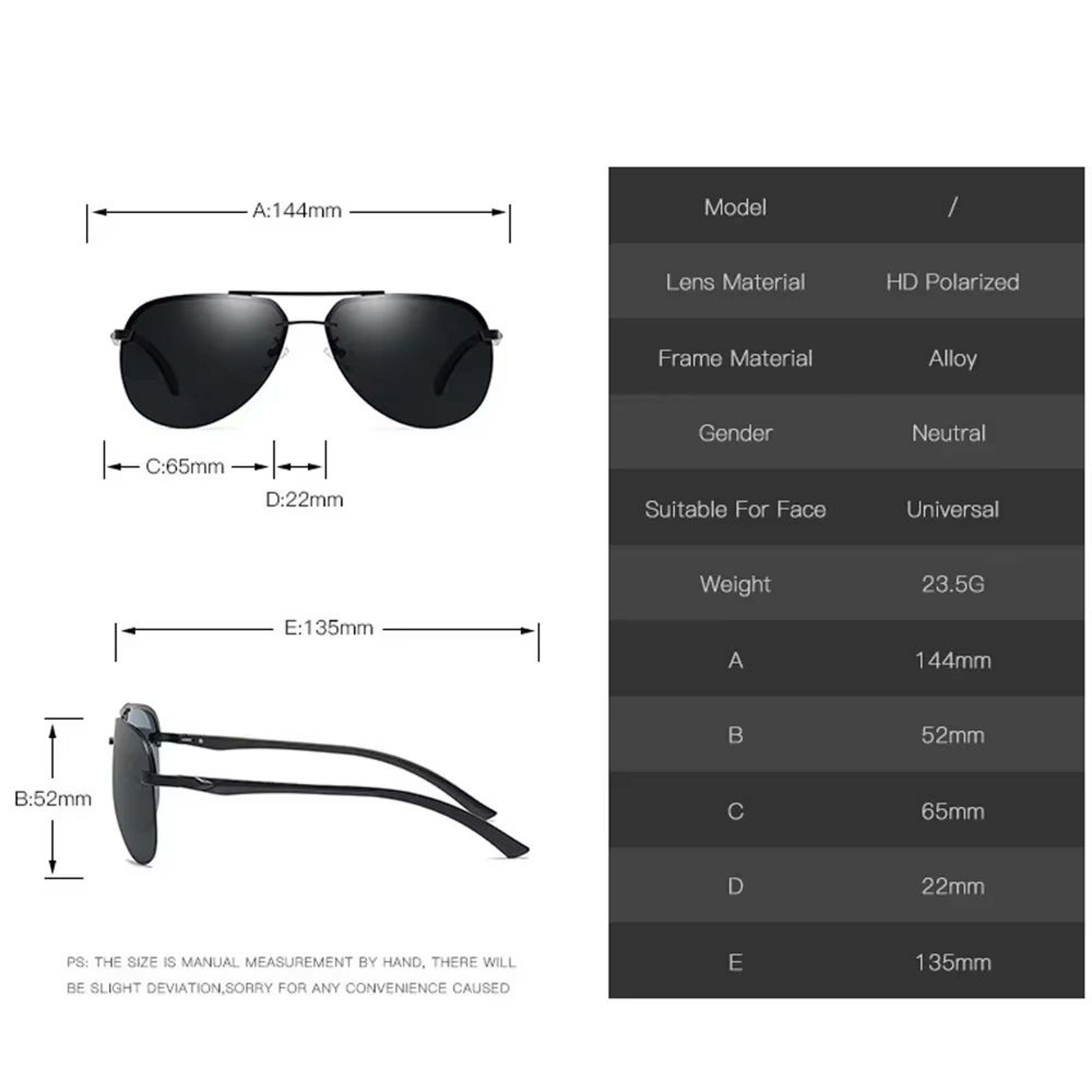 Classic Polarized Driving Sunglasses For Men  Women  Metal Frame Mirror Lens 5