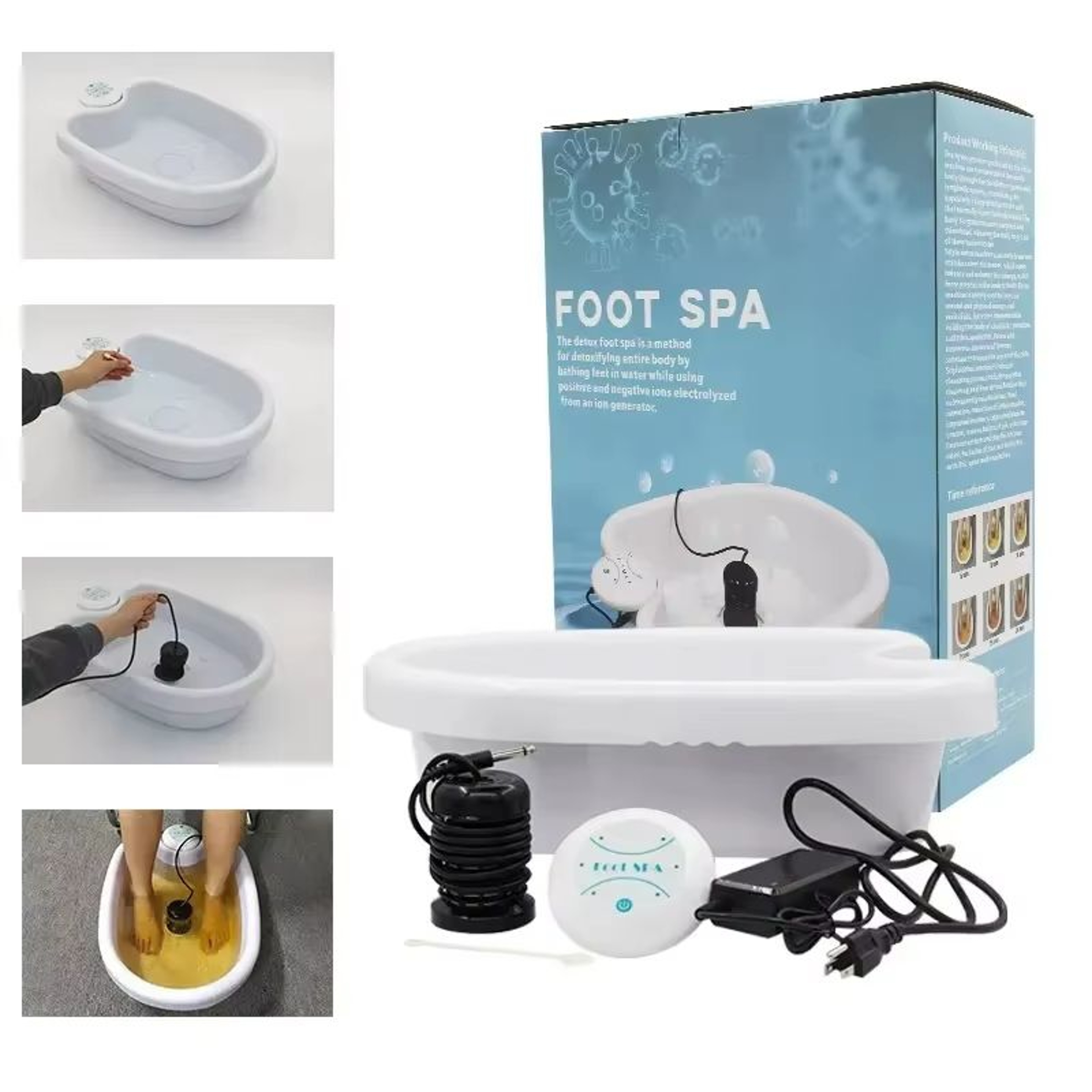 Detox Ion Electric Foot Spa Bath Massager  Vibrating Whirlpool Footbath For Relaxation  Health Ther 0