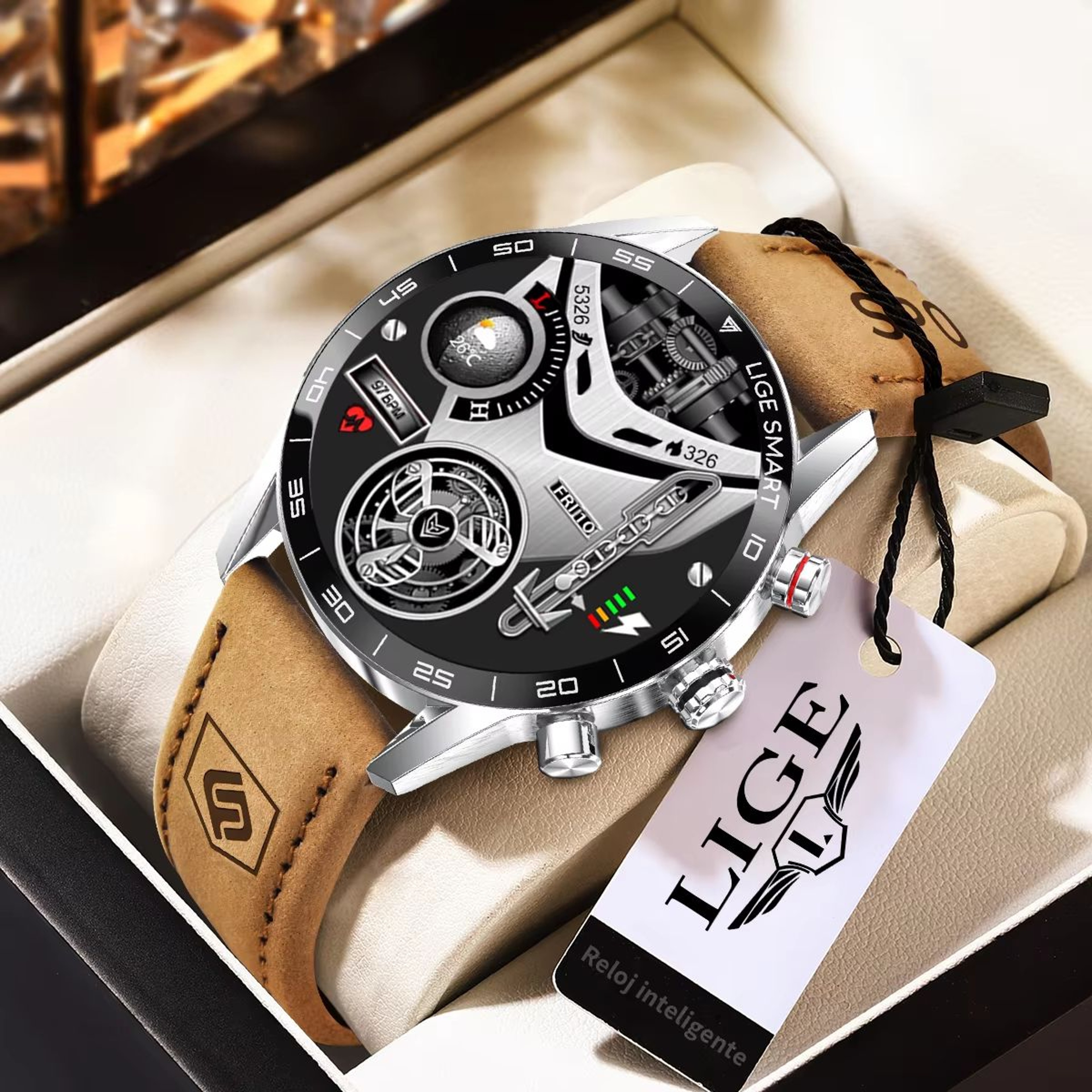 LIGE 2024 Military GPS Smart Watch  Rugged Mens AMOLED Outdoor Waterproof Smartwatch With Bluetooth 0