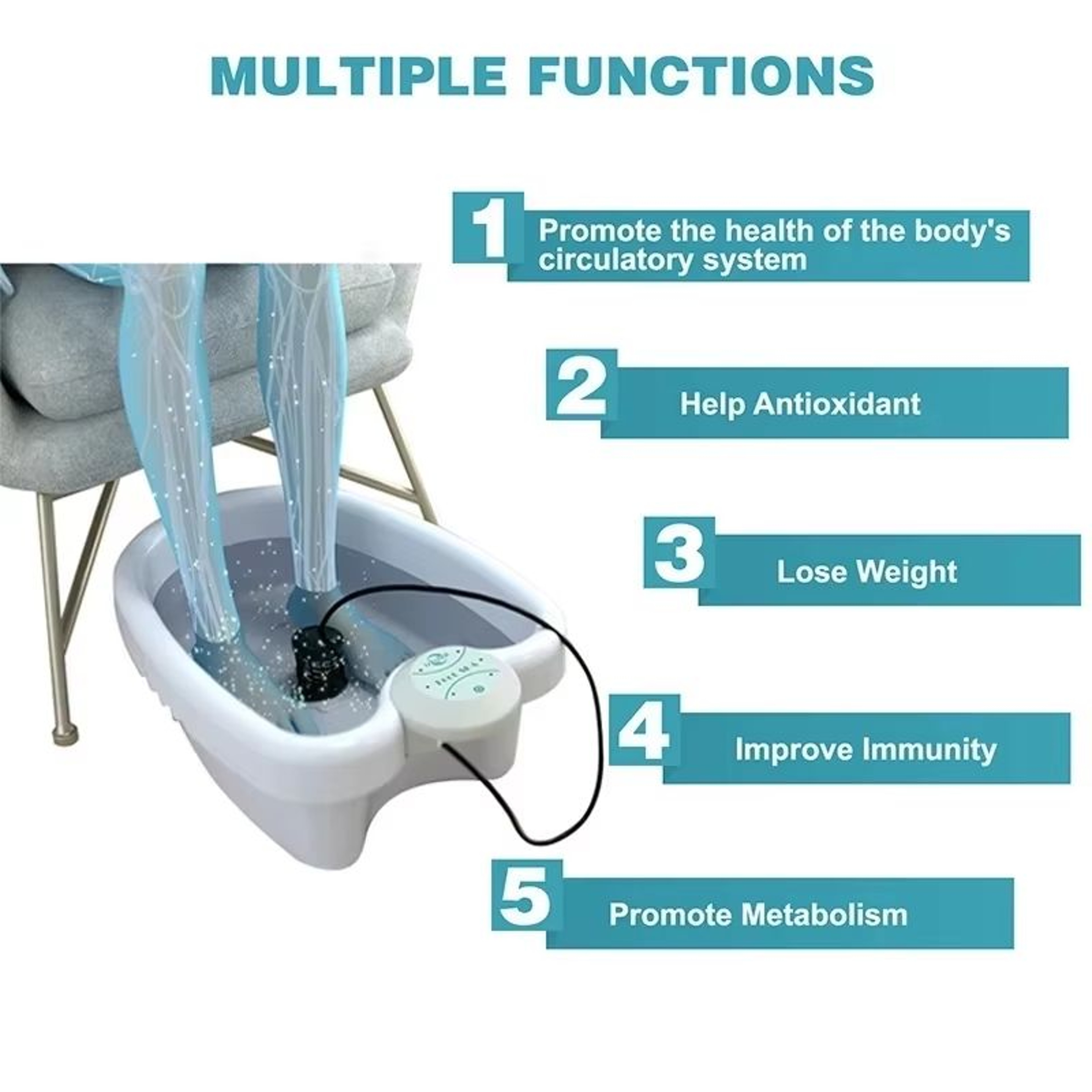 Ionic Detox Foot Bath Massage Machine With Basin  Electric Foot Spa Massager With Vibration  Deep C 2