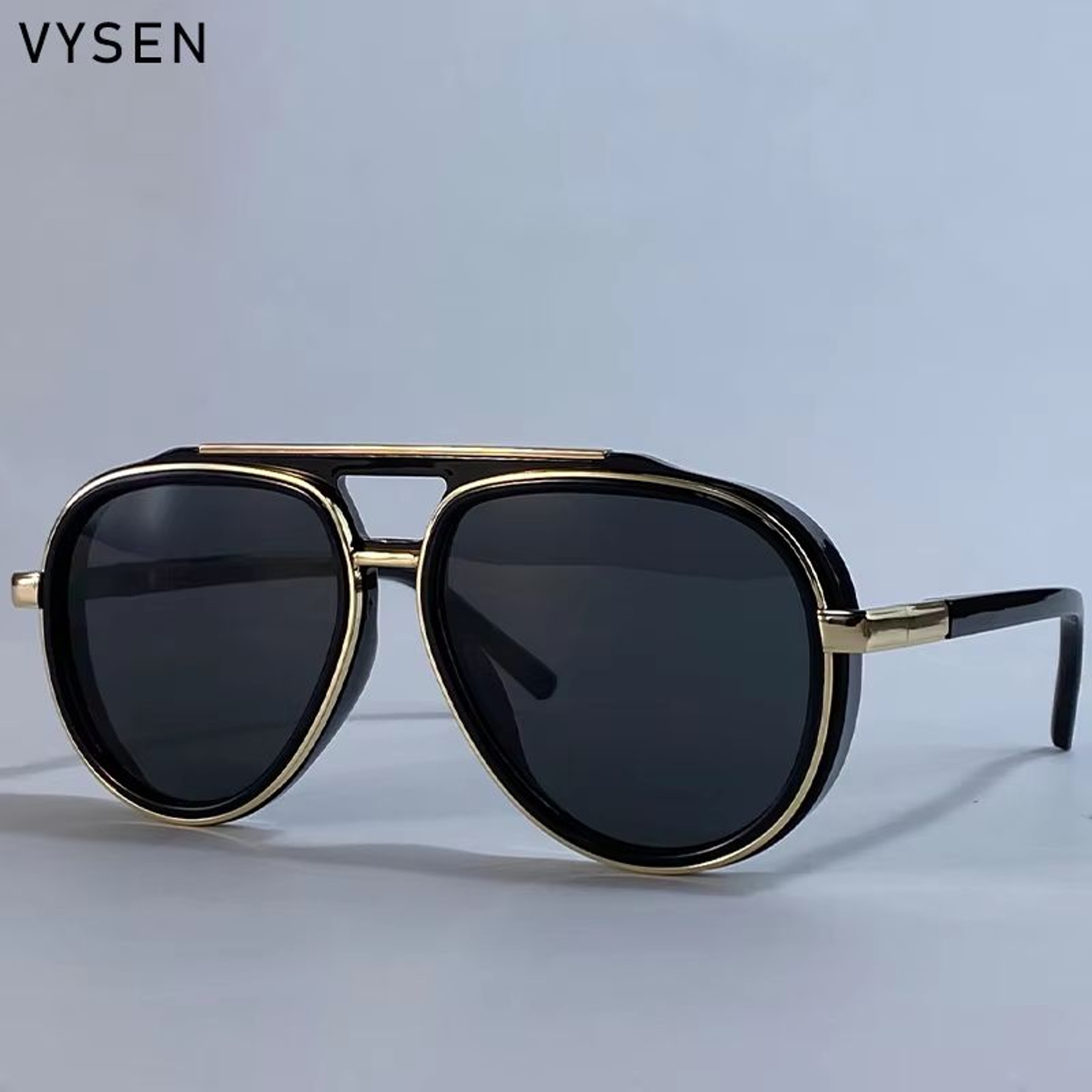Mens Oversized Polarized Pilot Sunglasses  Luxury Double Beam Vintage Driving Shades 6