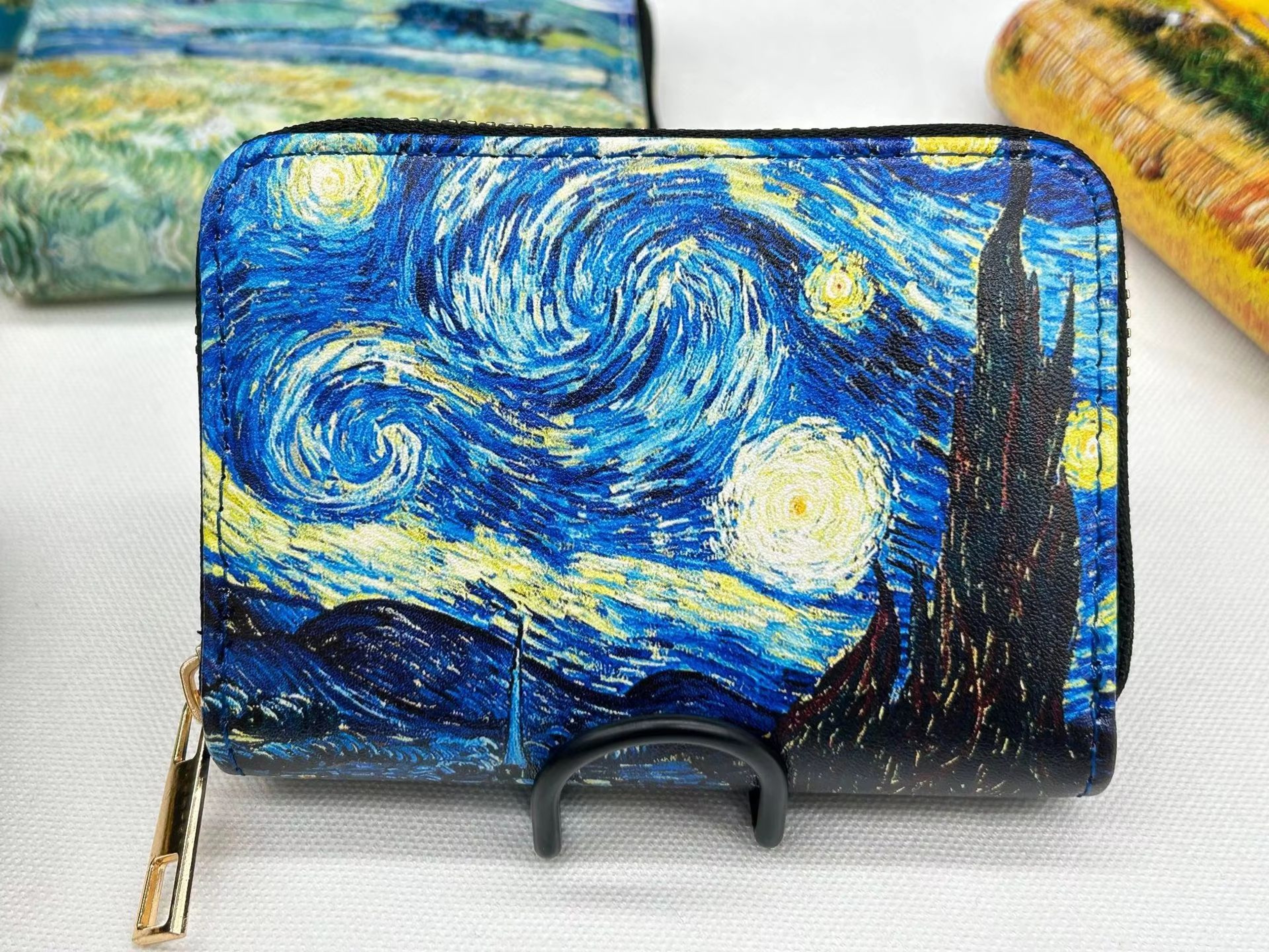 Van Gogh Art Card Holder Wallet  Premium Vegan Leather MultiFunction Zipper Wallet For Men  Women 0